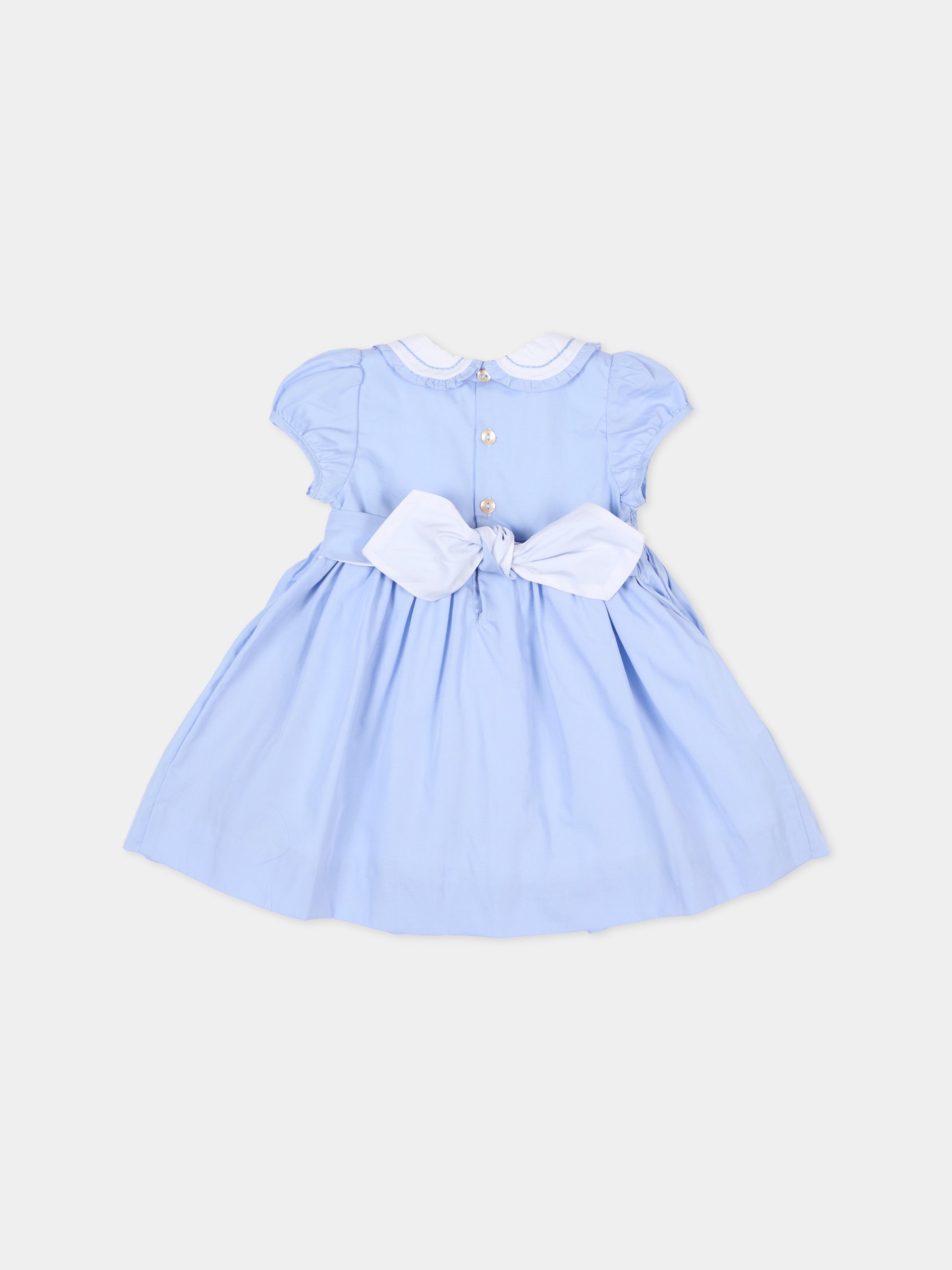 Vestito celeste Héloise per neonata,Kidiwi Handmade,36021-TU275