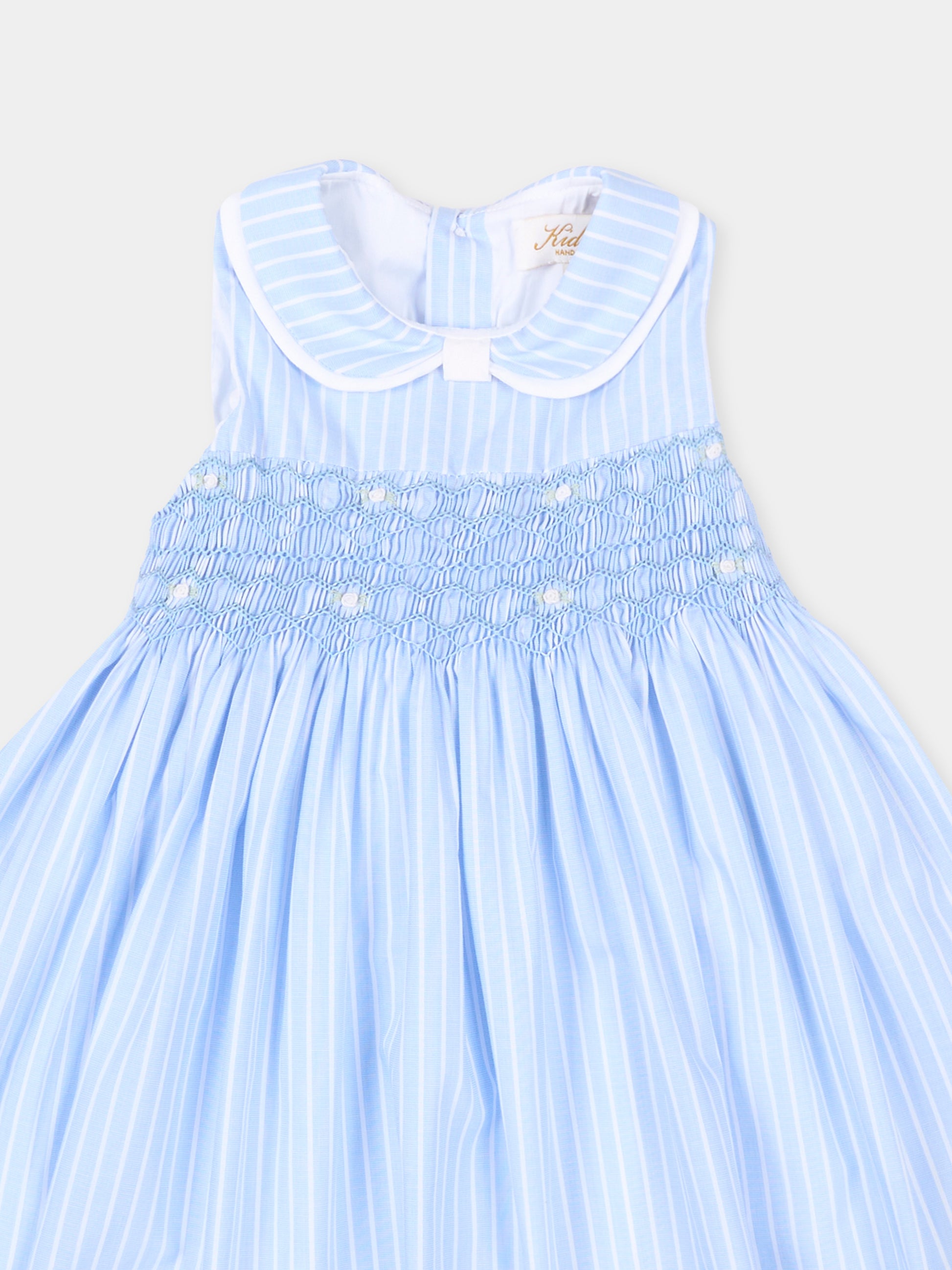 Vestito celeste Maud per neonata,Kidiwi Handmade,36041-TR044