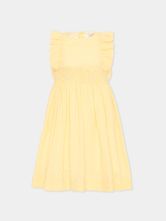 Vestito giallo Clarissa per bambina,Kidiwi Handmade,36171-TU290