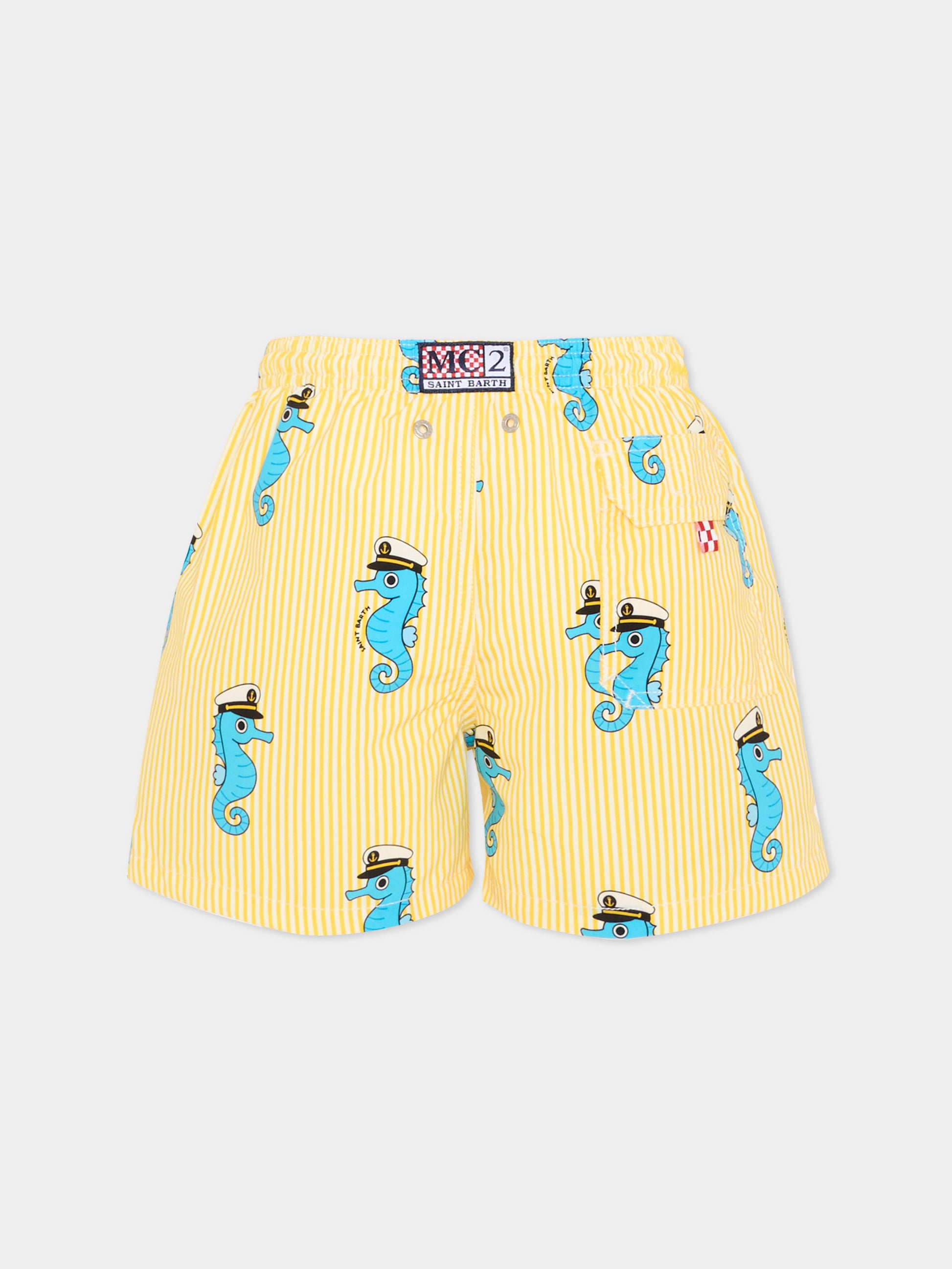 Boxer mare giallo con cavallucci per bambino,Mc2 Saint Barth,JEA0001 00863L