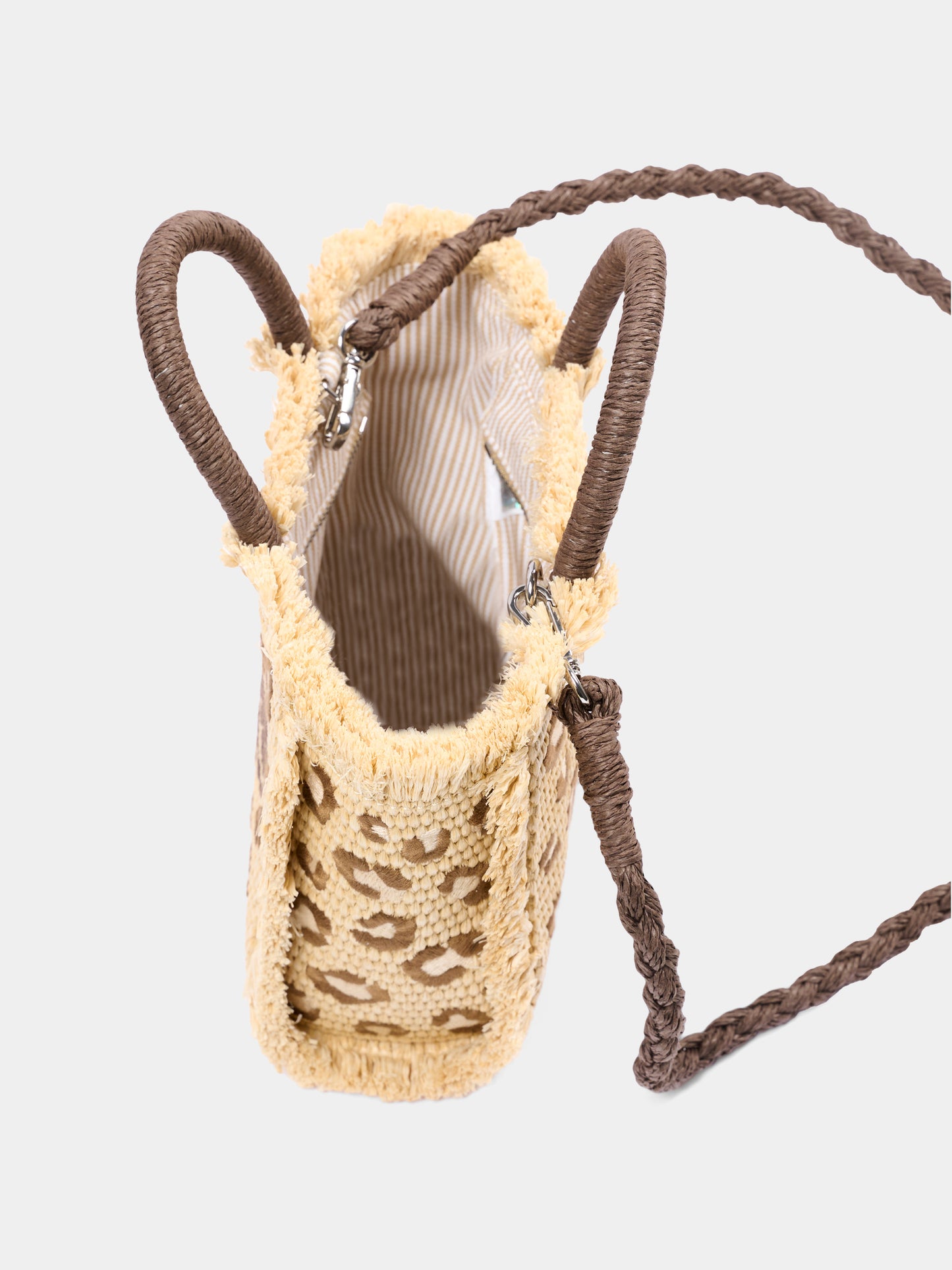 Borsa mare beige Vanity Mini Straw per bambina animalier,Mc2 Saint Barth,VAMI009 00349L