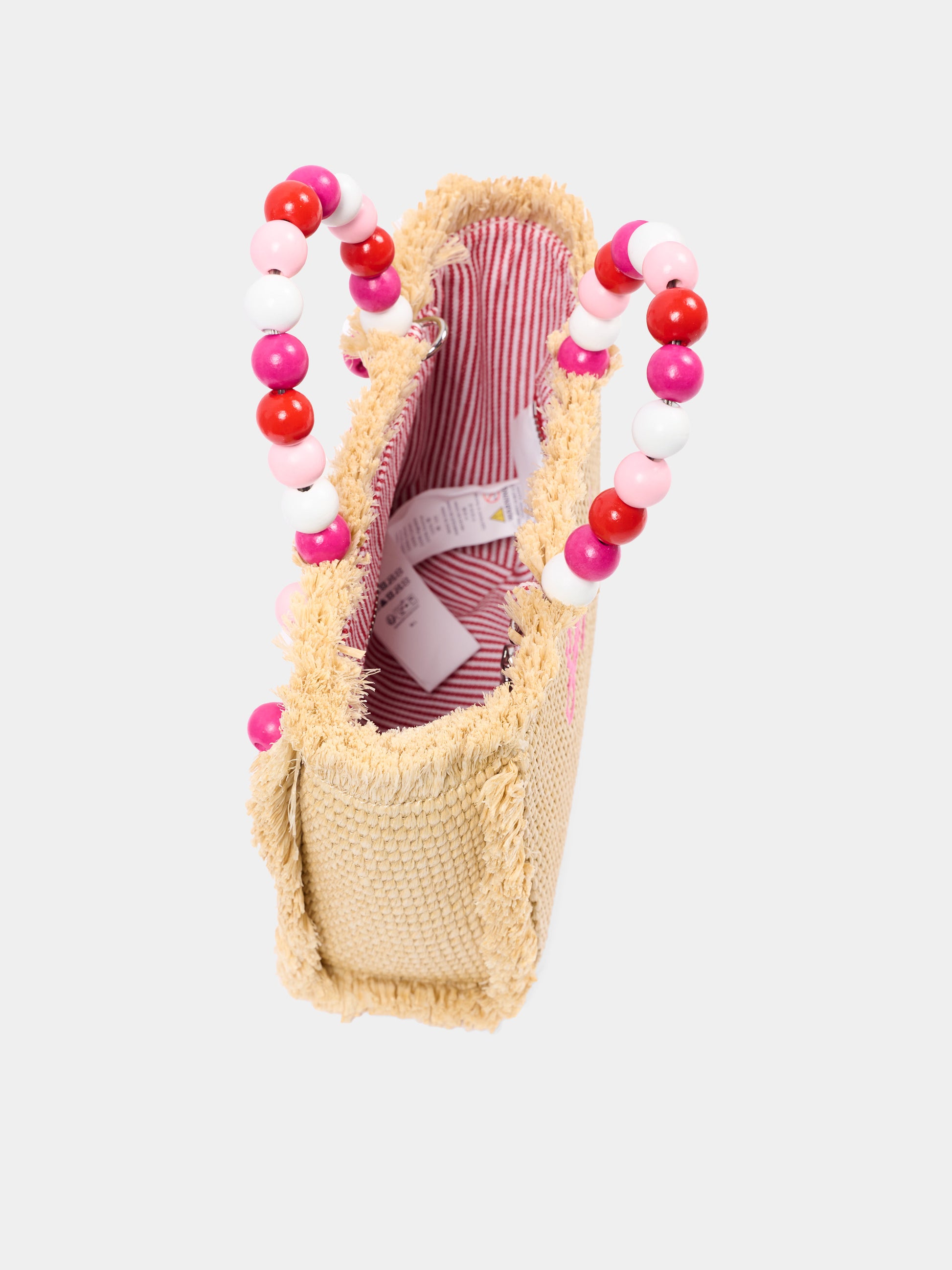 Borsa mare beige Vanity Mini Straw per bambina,Mc2 Saint Barth,VAMI009 00347L