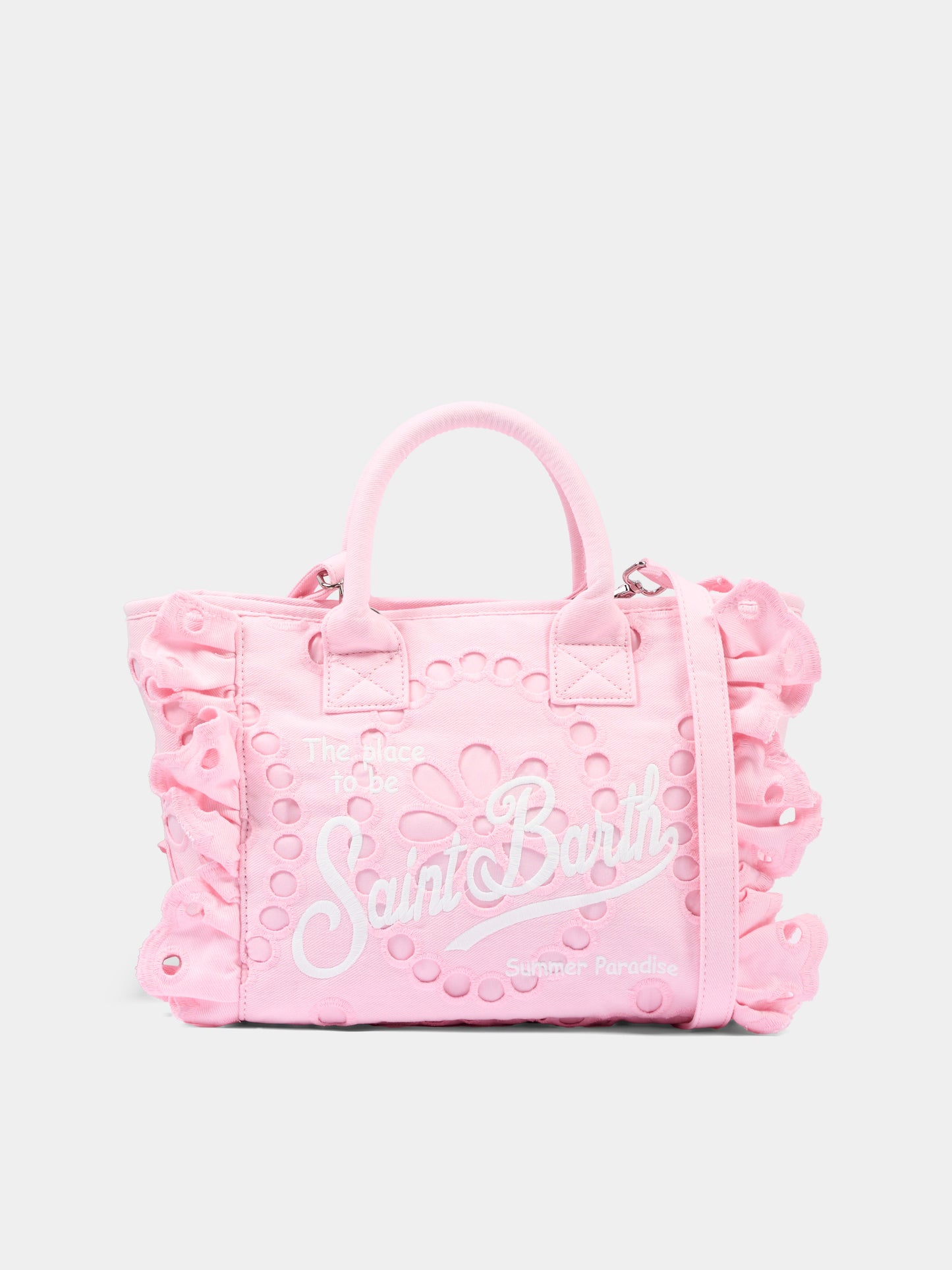 Borsa mare rosa Colette Volant per bambina traforata,Mc2 Saint Barth,COL0027 00411L