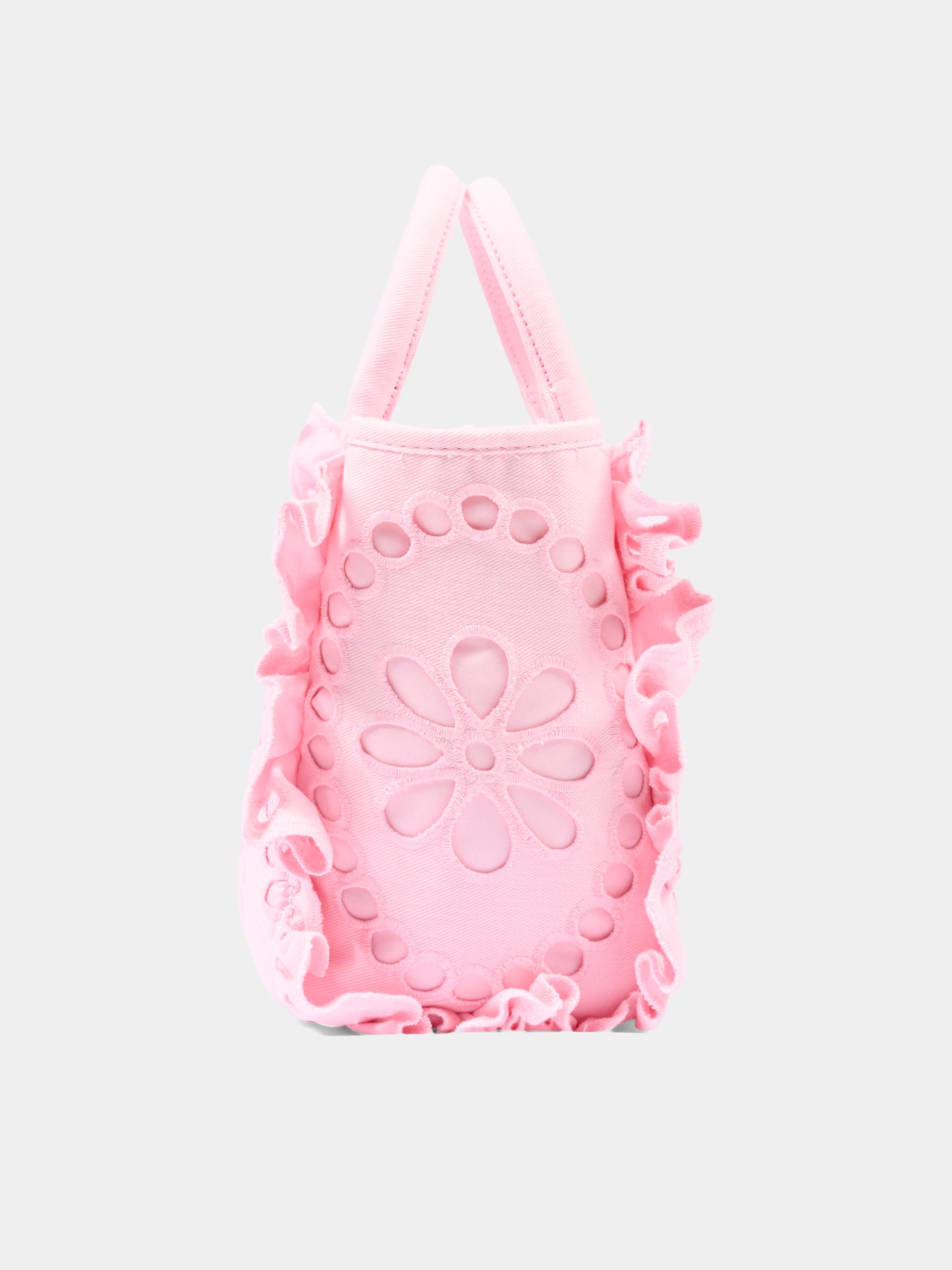 Borsa mare rosa Colette Volant per bambina traforata,Mc2 Saint Barth,COL0027 00411L