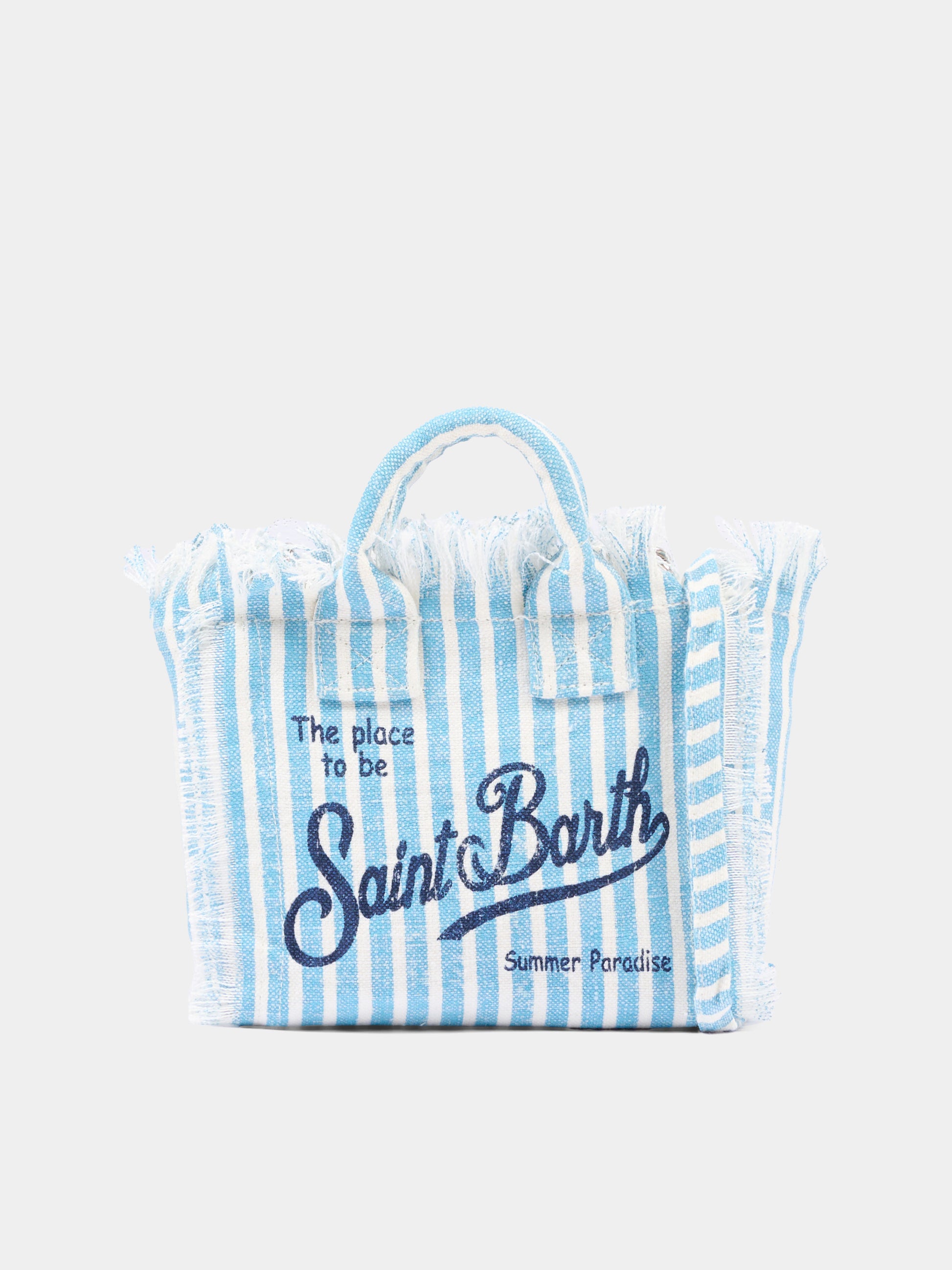 Borsa celeste Vanity Mini Linen per bambina,Mc2 Saint Barth,VAMI008 00398L