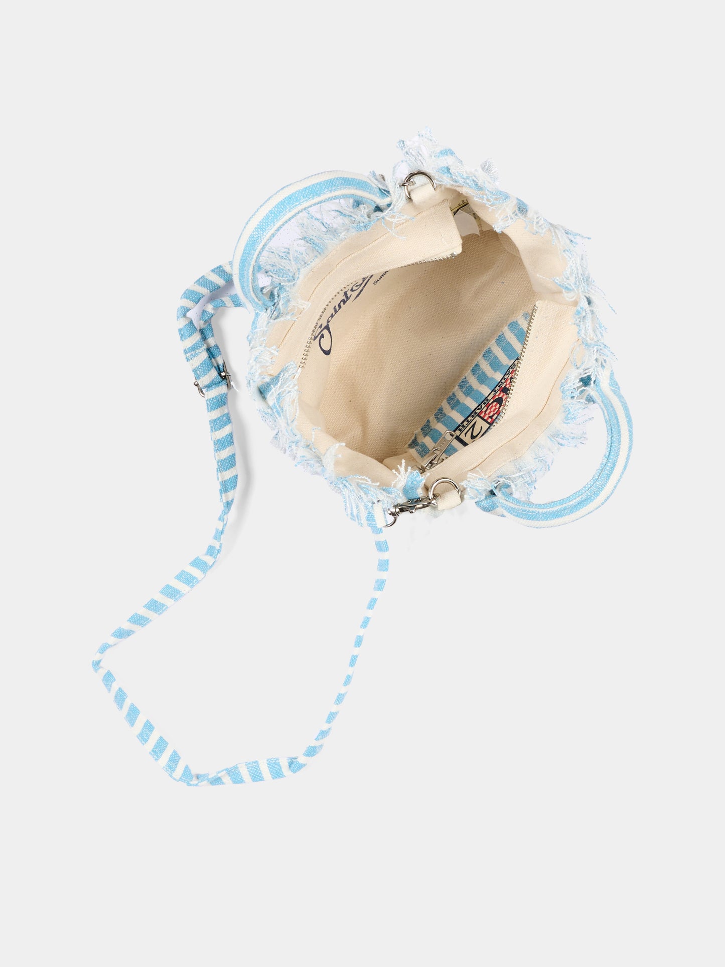 Borsa celeste Vanity Mini Linen per bambina,Mc2 Saint Barth,VAMI008 00398L