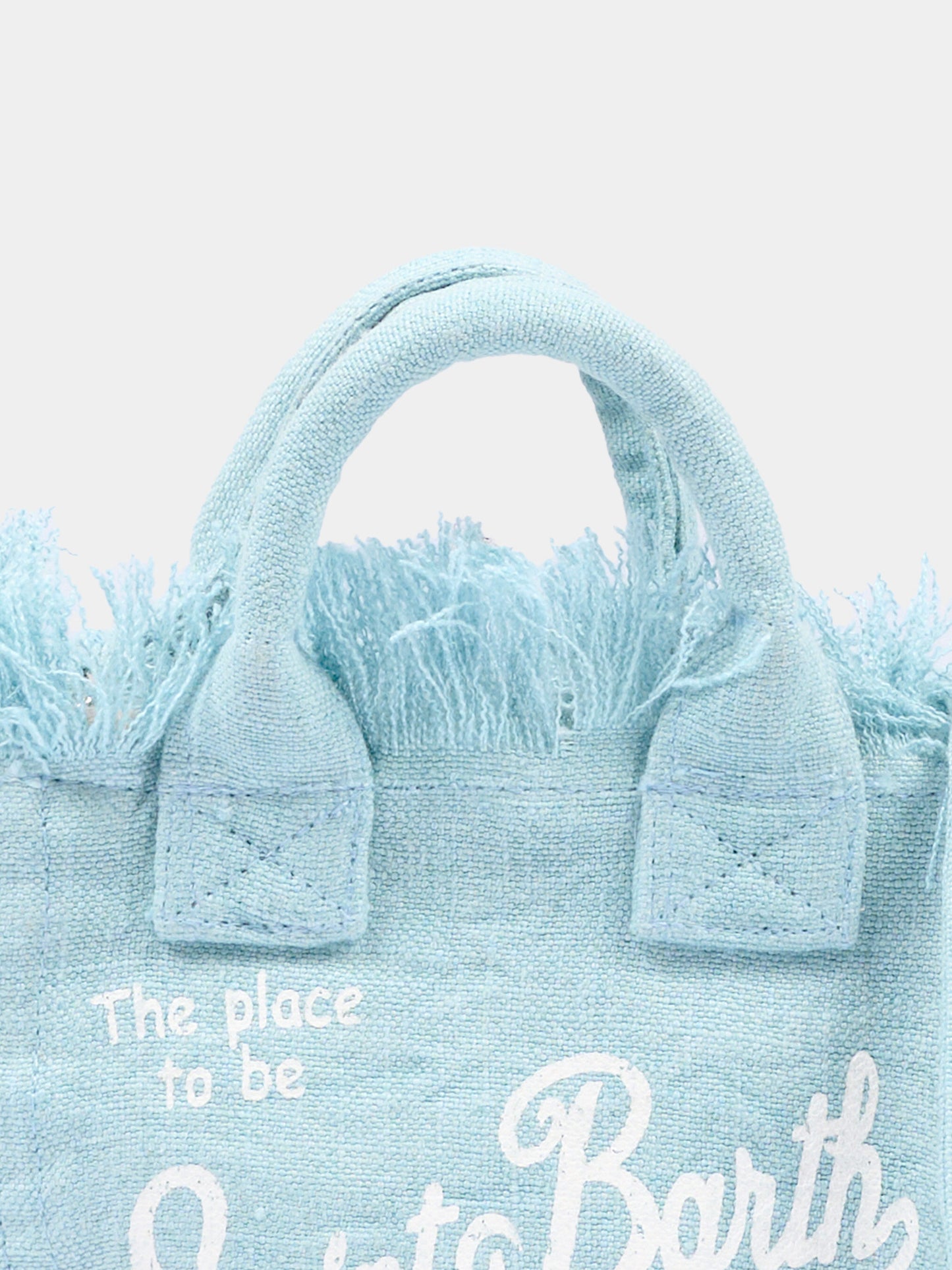 Borsa celeste Vanity Mini Linen per bambina,Mc2 Saint Barth,VAMI008 00555L