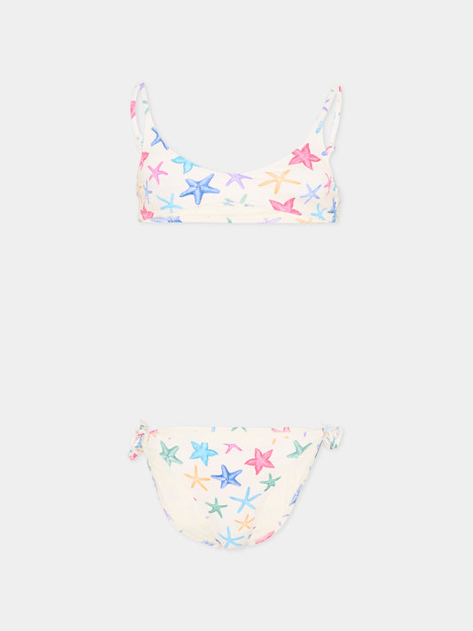 Slip e bikini multicolor Paloma JR per bambina con stelle marine,Mc2 Saint Barth,PALO002 00578L