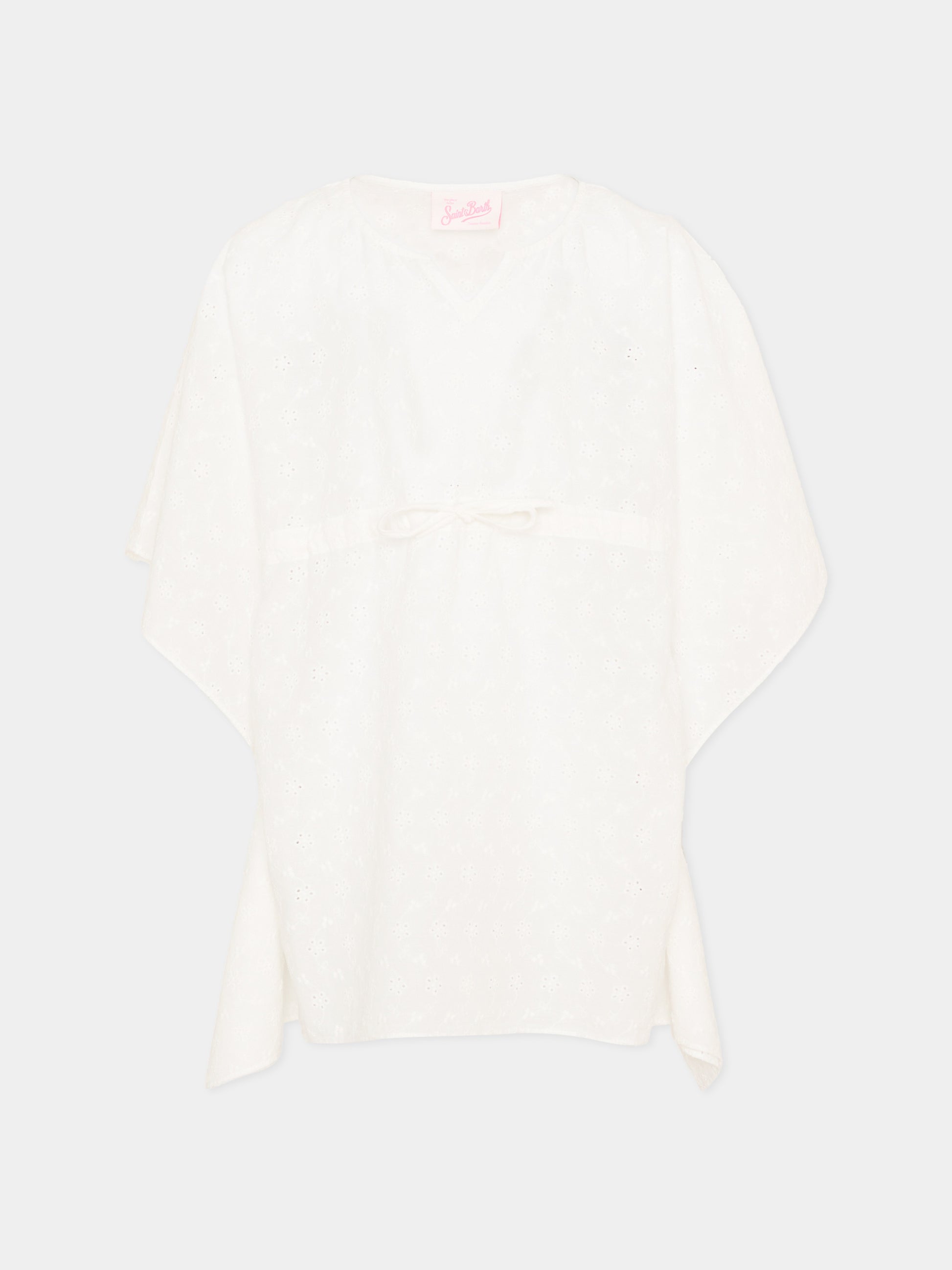 Copricostume bianco in pizzo Sangallo per bambina,Mc2 Saint Barth,KAT0001 03052L