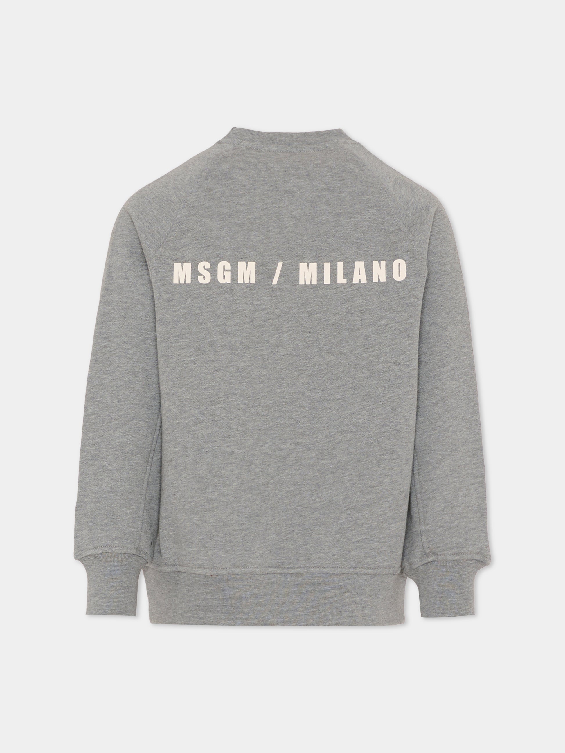 Felpa grigia per bambino con logo,Msgm Kids,F5MSJBSW225 104