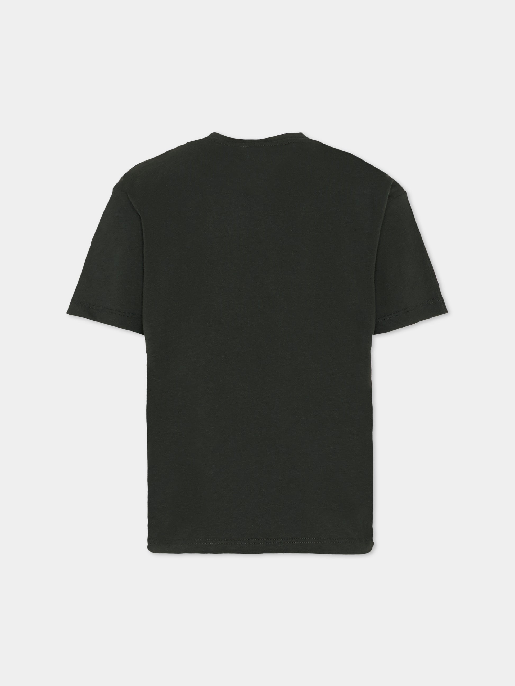 T-shirt nera per bambino con logo,Msgm Kids,F5MSJBTH249 MS040