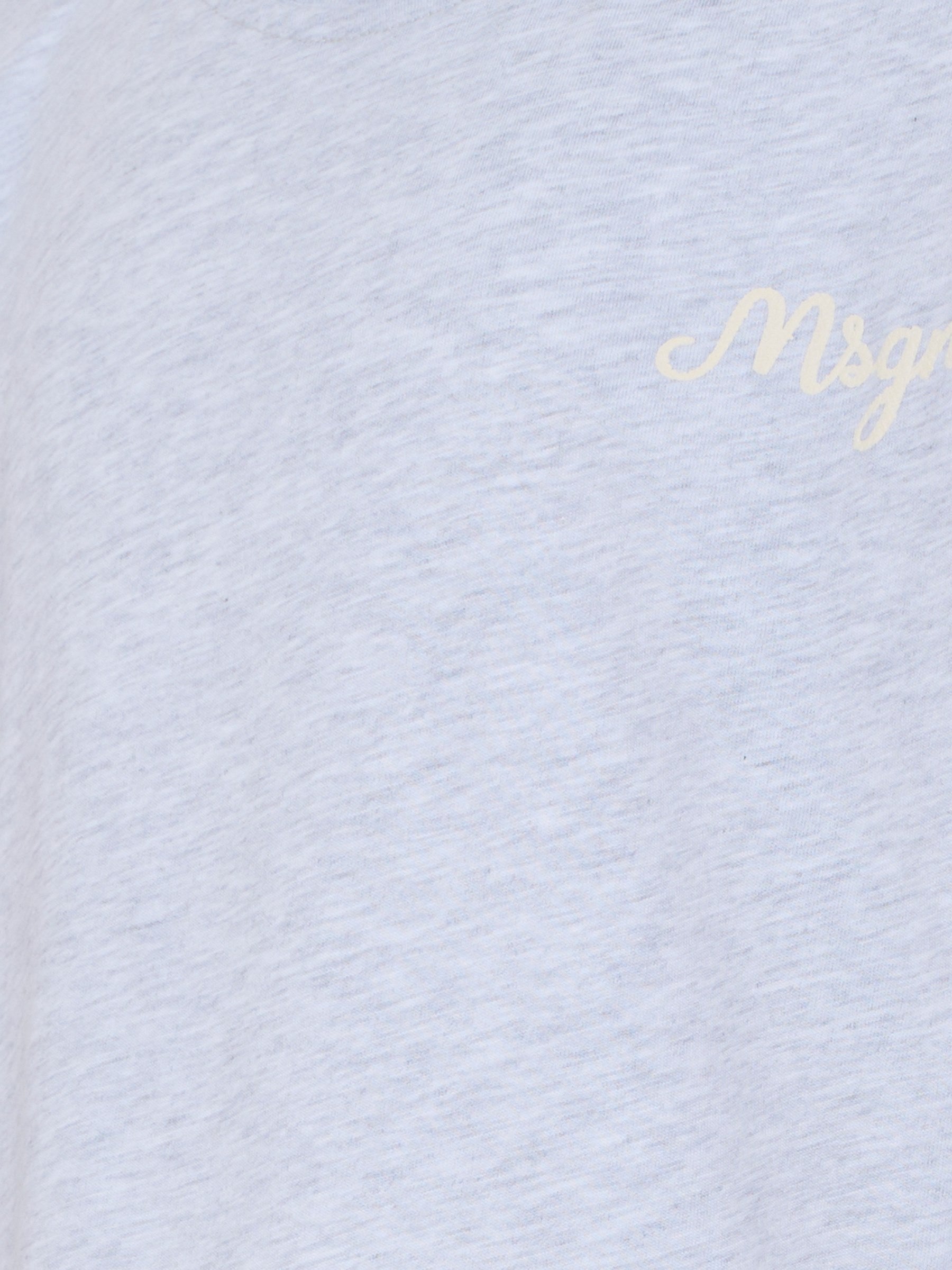 T-shirt grigia per bambino con logo avorio,Msgm Kids,F5MSJBTH257 107