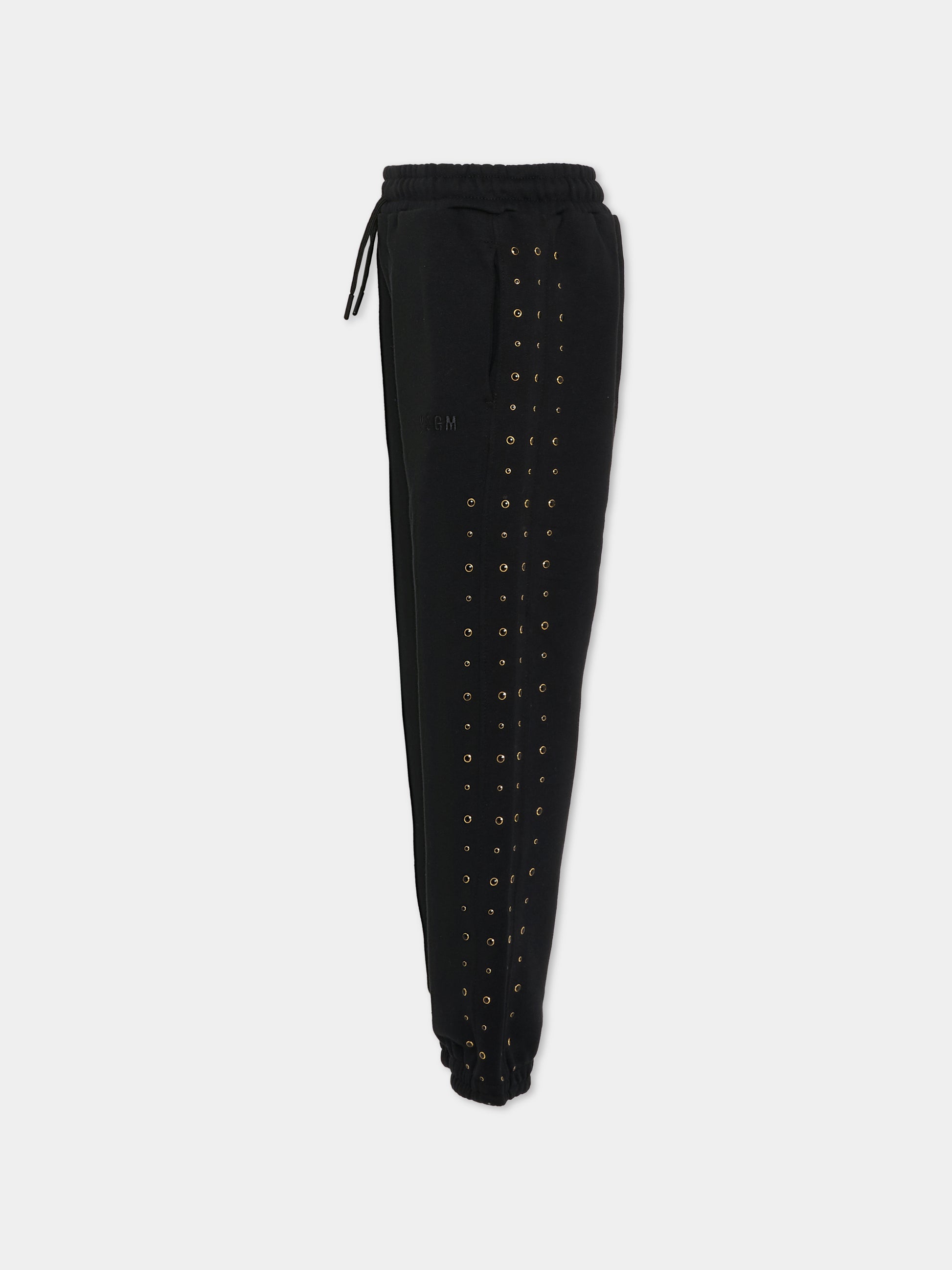 Pantaloni neri per bambino con borchie,Msgm Kids,F5MSJGFP150 110