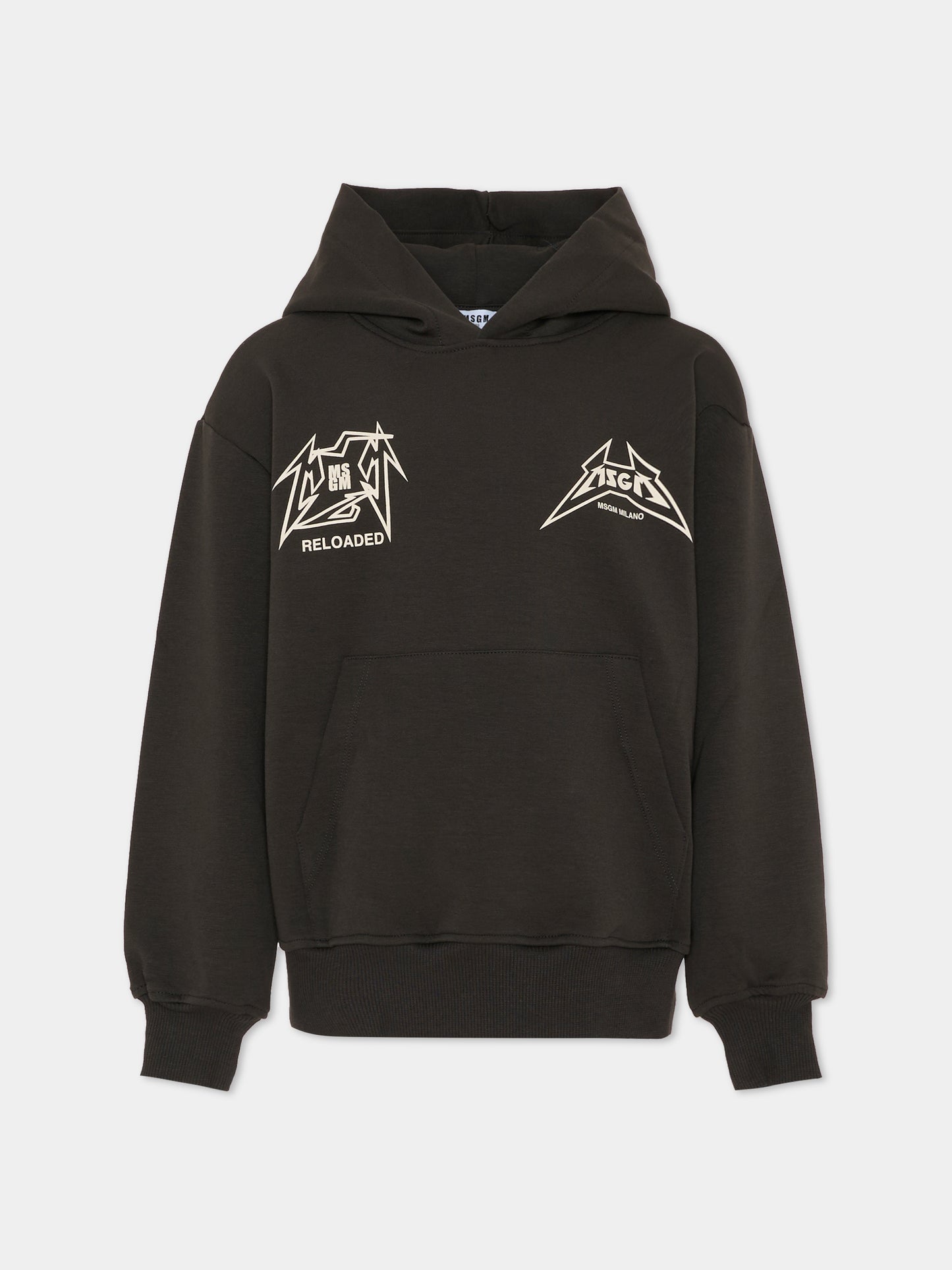 Felpa nera per bambina con logo,Msgm Kids,F5MSJGHS152 MS040