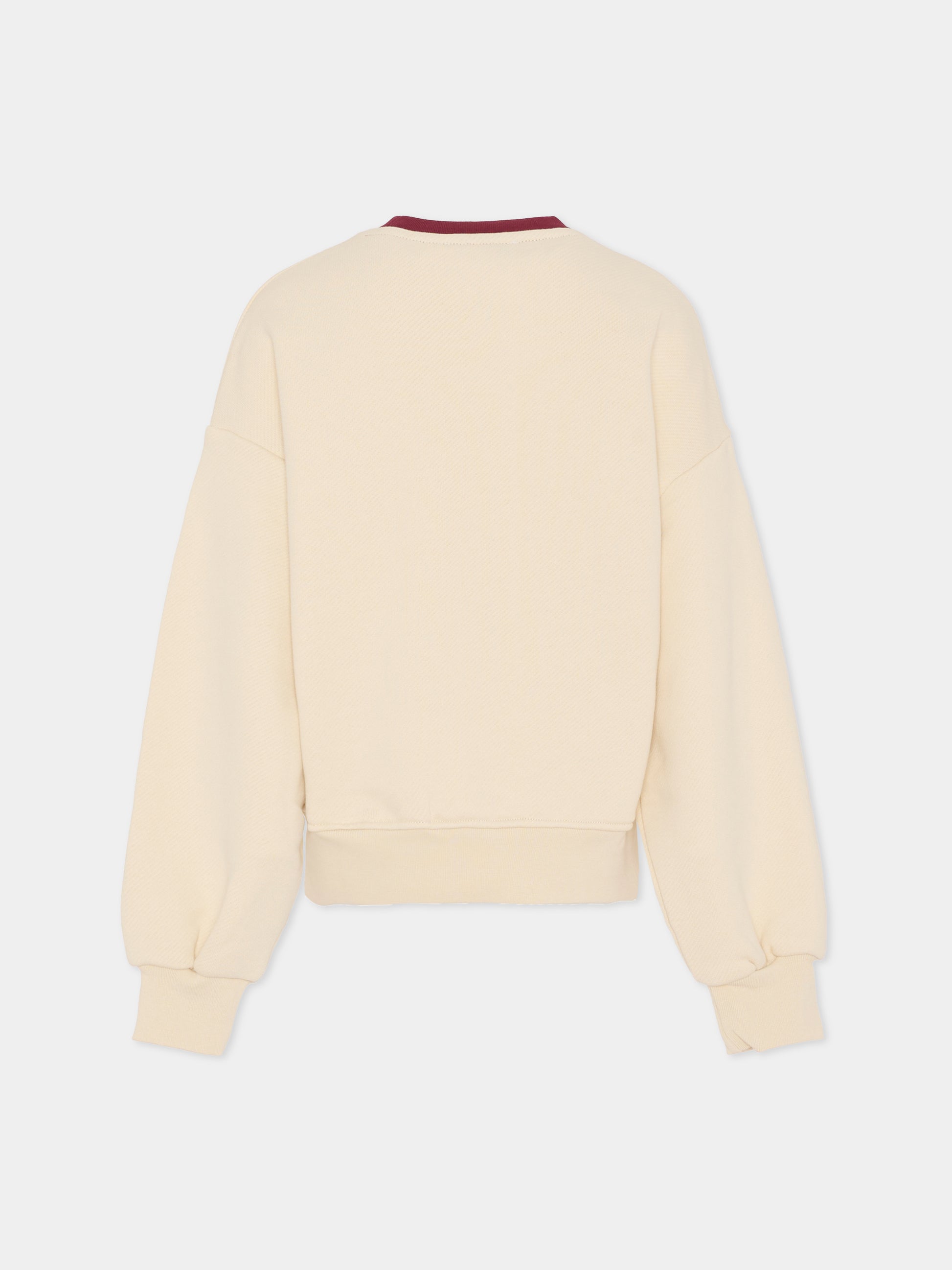 Felpa avorio per bambina con logo,Msgm Kids,F5MSJGSW129 013