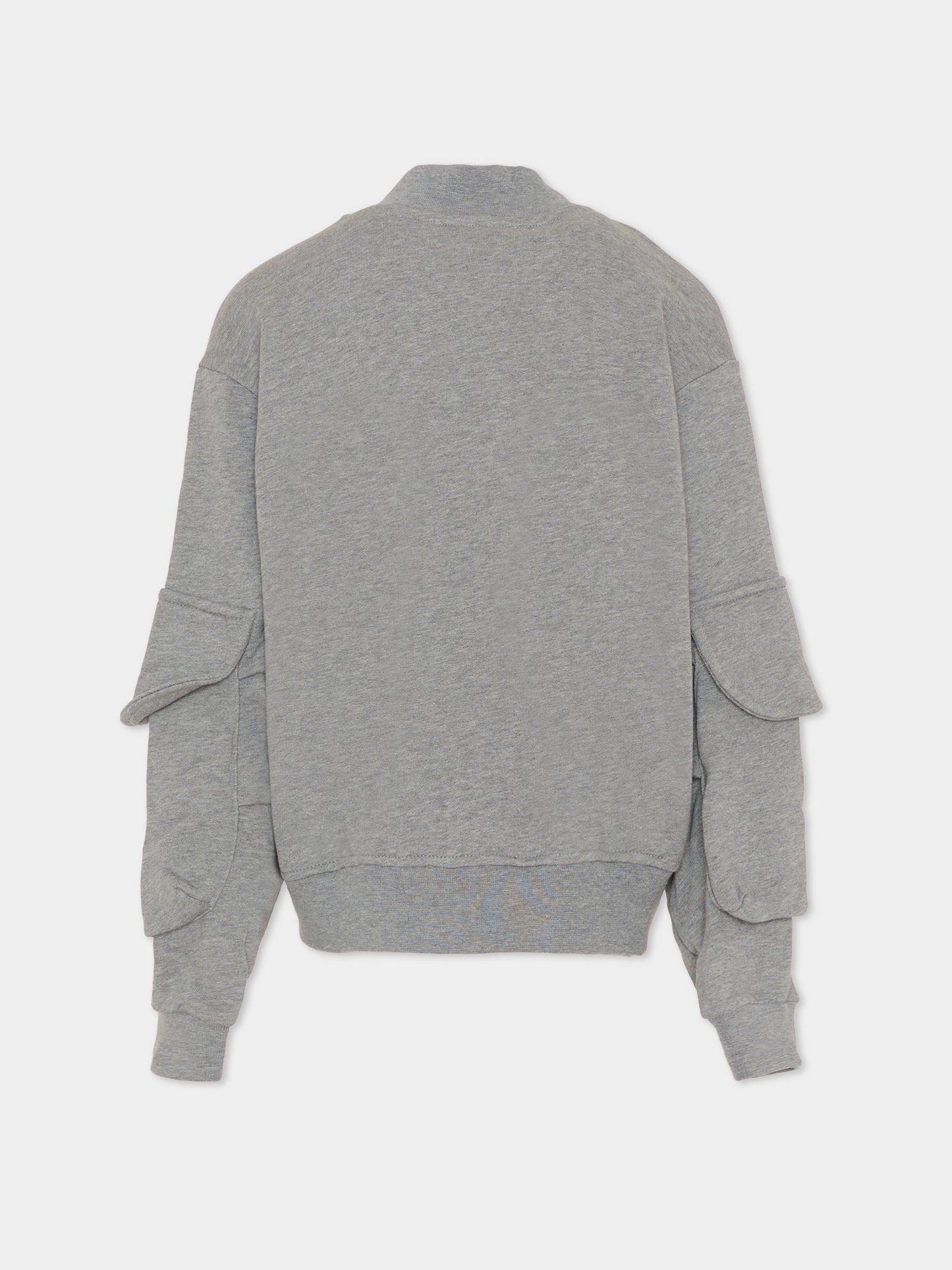 Felpa grigia per bambini con logo,Msgm Kids,F5MSJUBO026 104