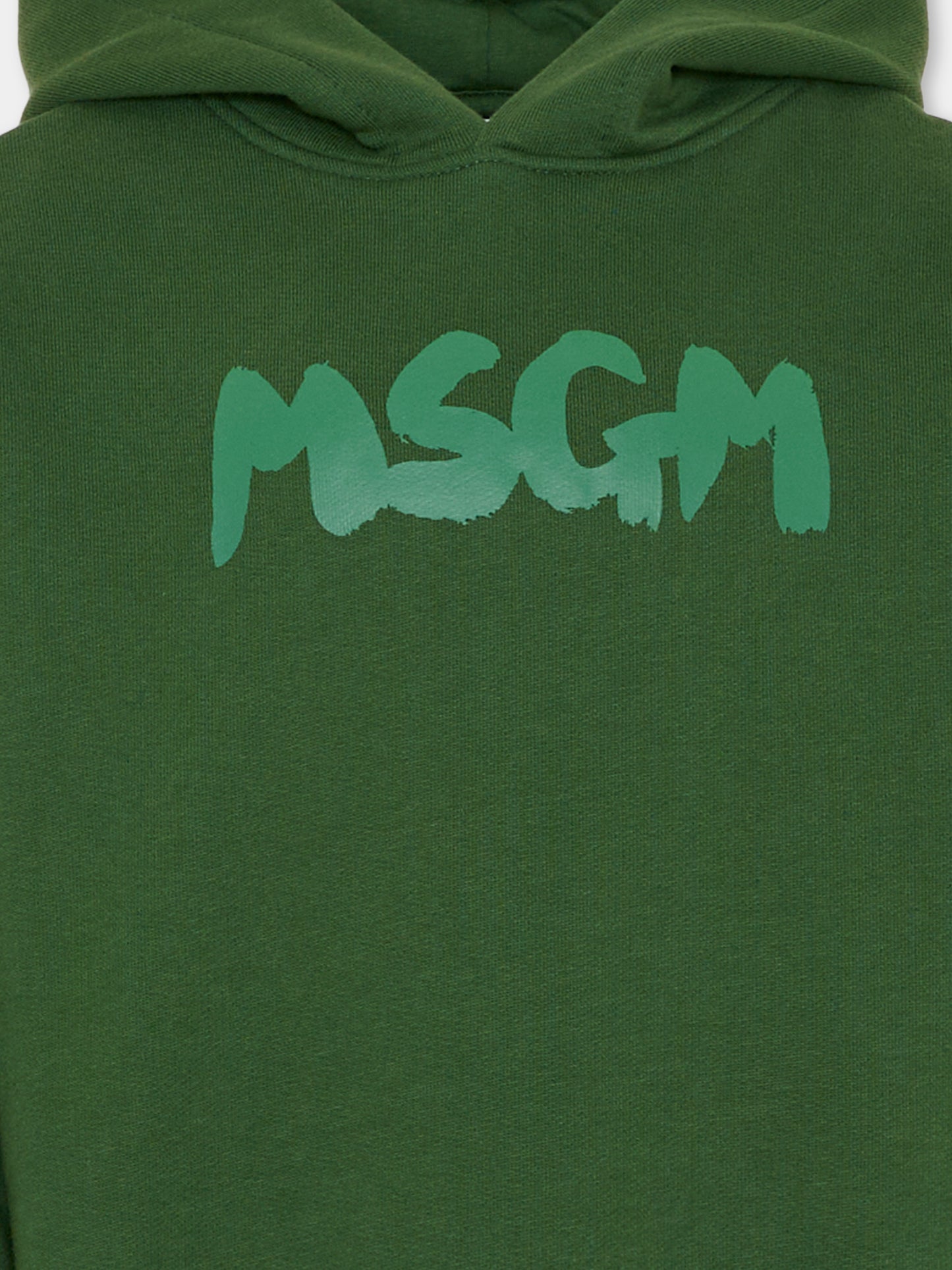 Felpa verde per bambini con logo,Msgm Kids,F5MSJUHS021 MS039