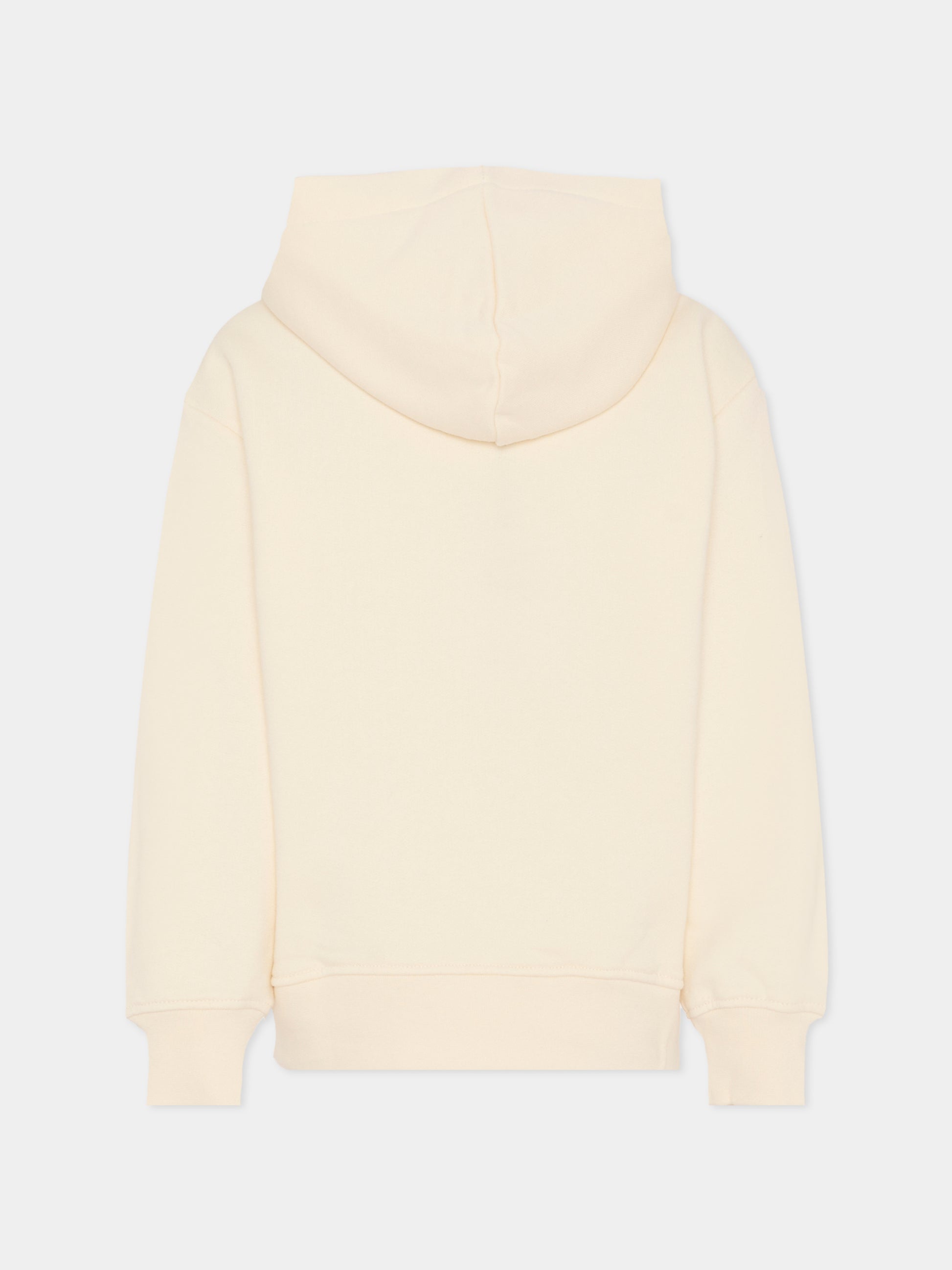 Felpa avorio per bambini con logo,Msgm Kids,F5MSJUHS021 013