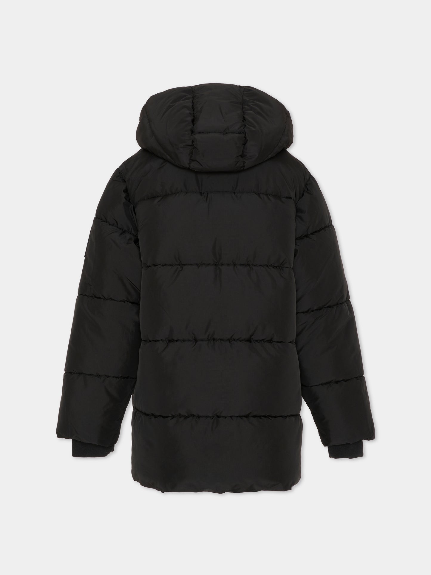 Piumino nero per bambini con logo,Msgm Kids,F5MSJUPF001 110