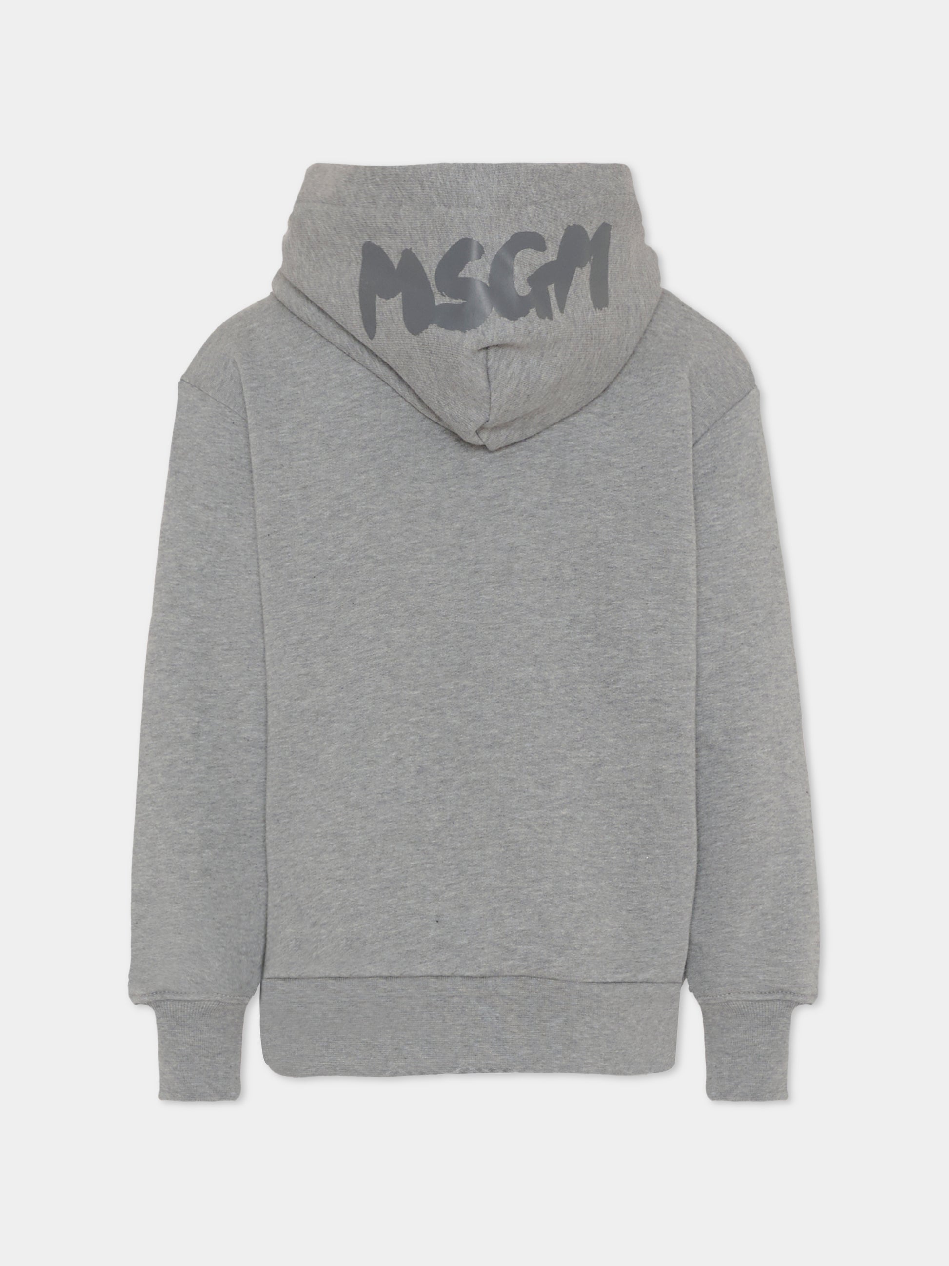 Felpa grigia per bambini con logo,Msgm Kids,F5MSJUZH002 104