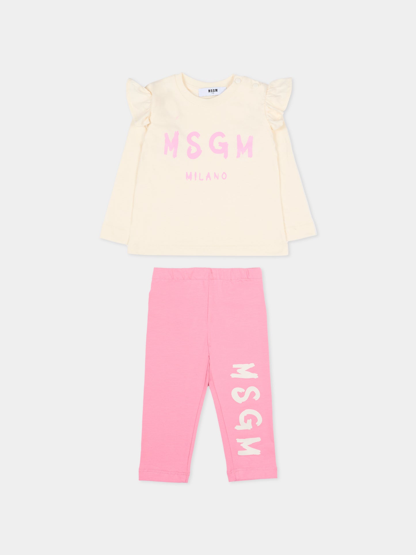 Completo multicolor per neonata con logo,Msgm Kids,F5MSNGTL294 MS066