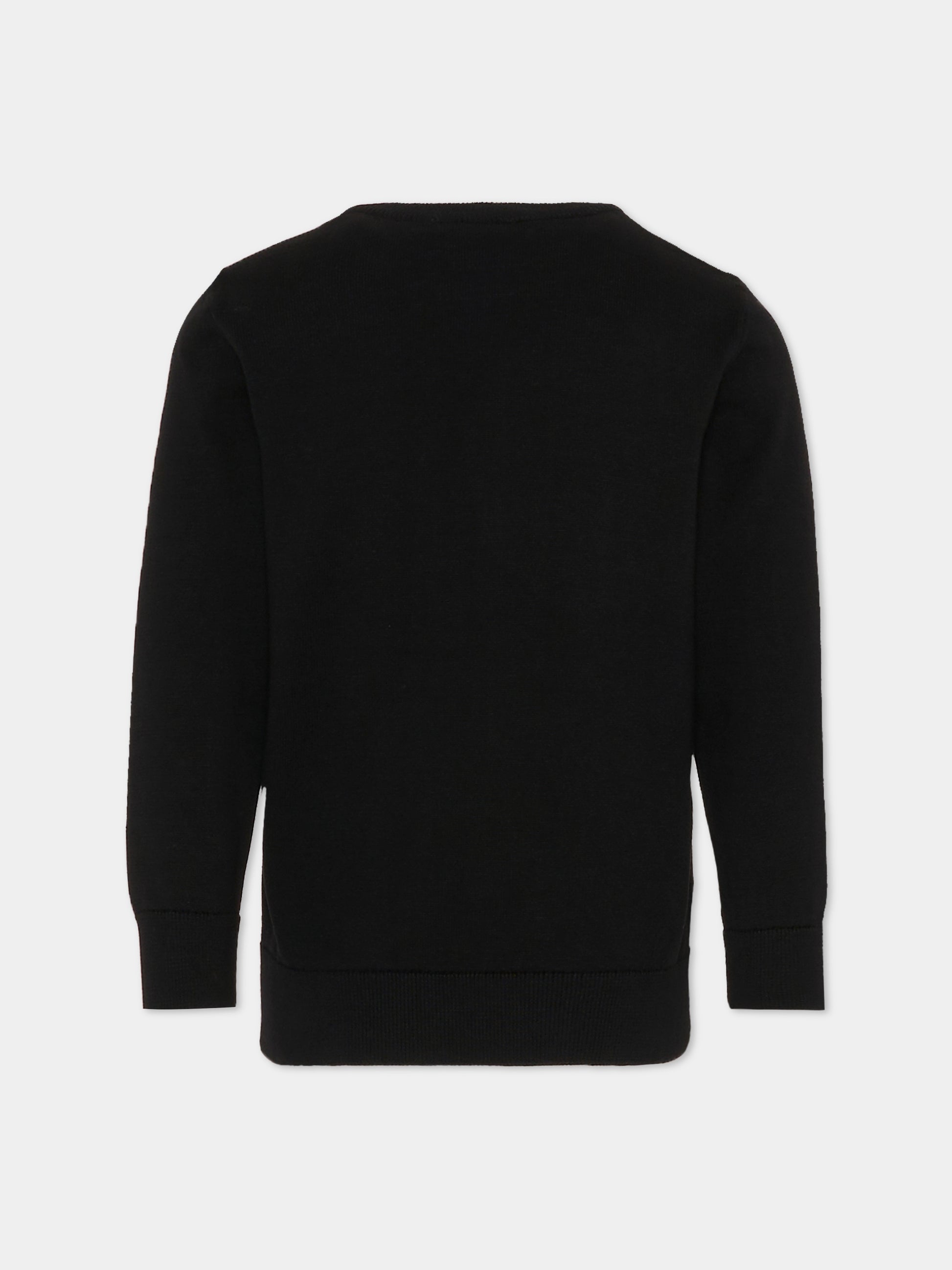 Maglione nero per bambino con logo,Boss,J51182 09B