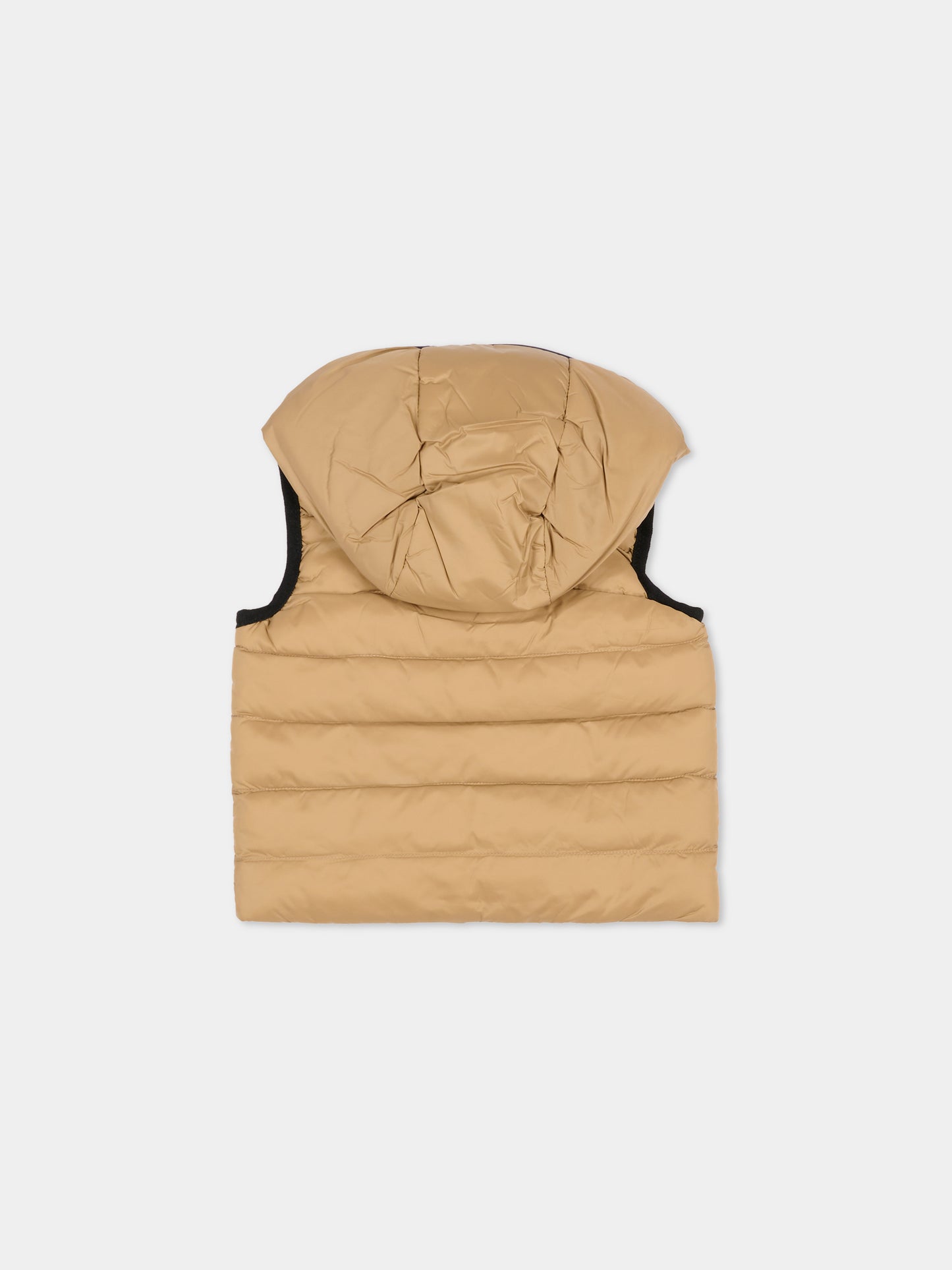 Gilet reversibile beige per neonato con logo,Boss,J51255 269