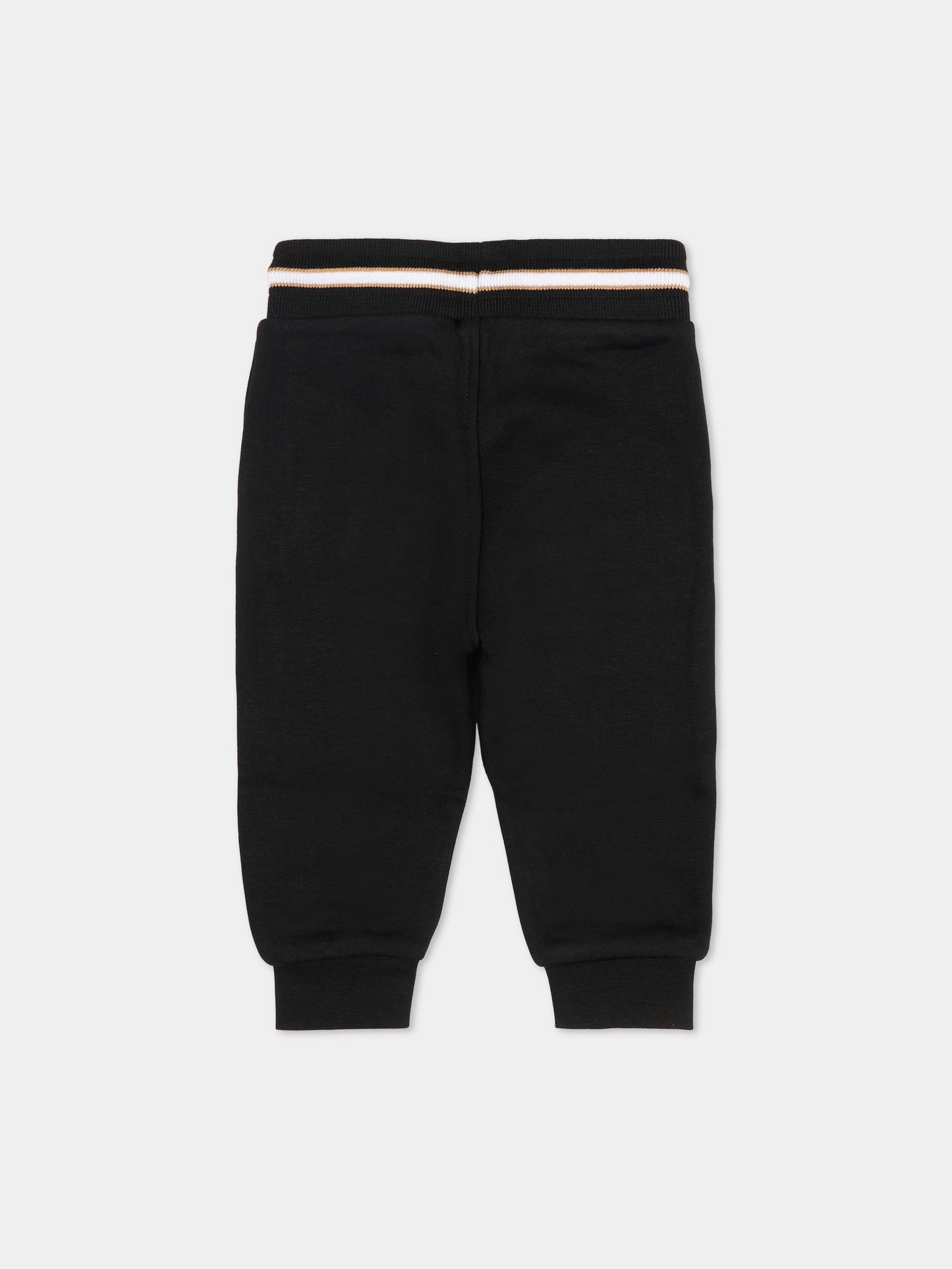 Pantaloni neri per neonato con logo,Boss,J51272 09B