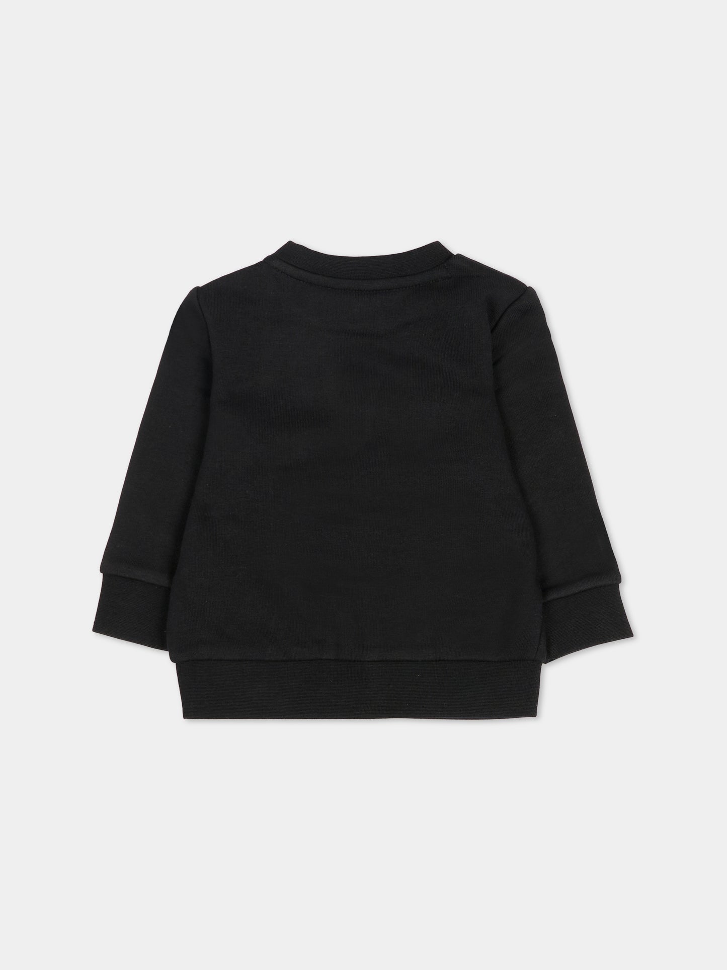 Felpa nera per neonato con logo,Boss,J51287 09B