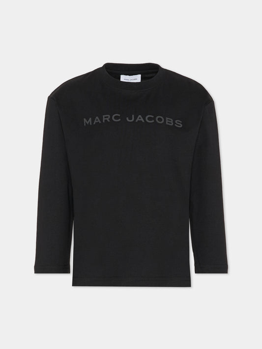 T-shirt nera per bambino con logo,Marc Jacobs,W60322 09B