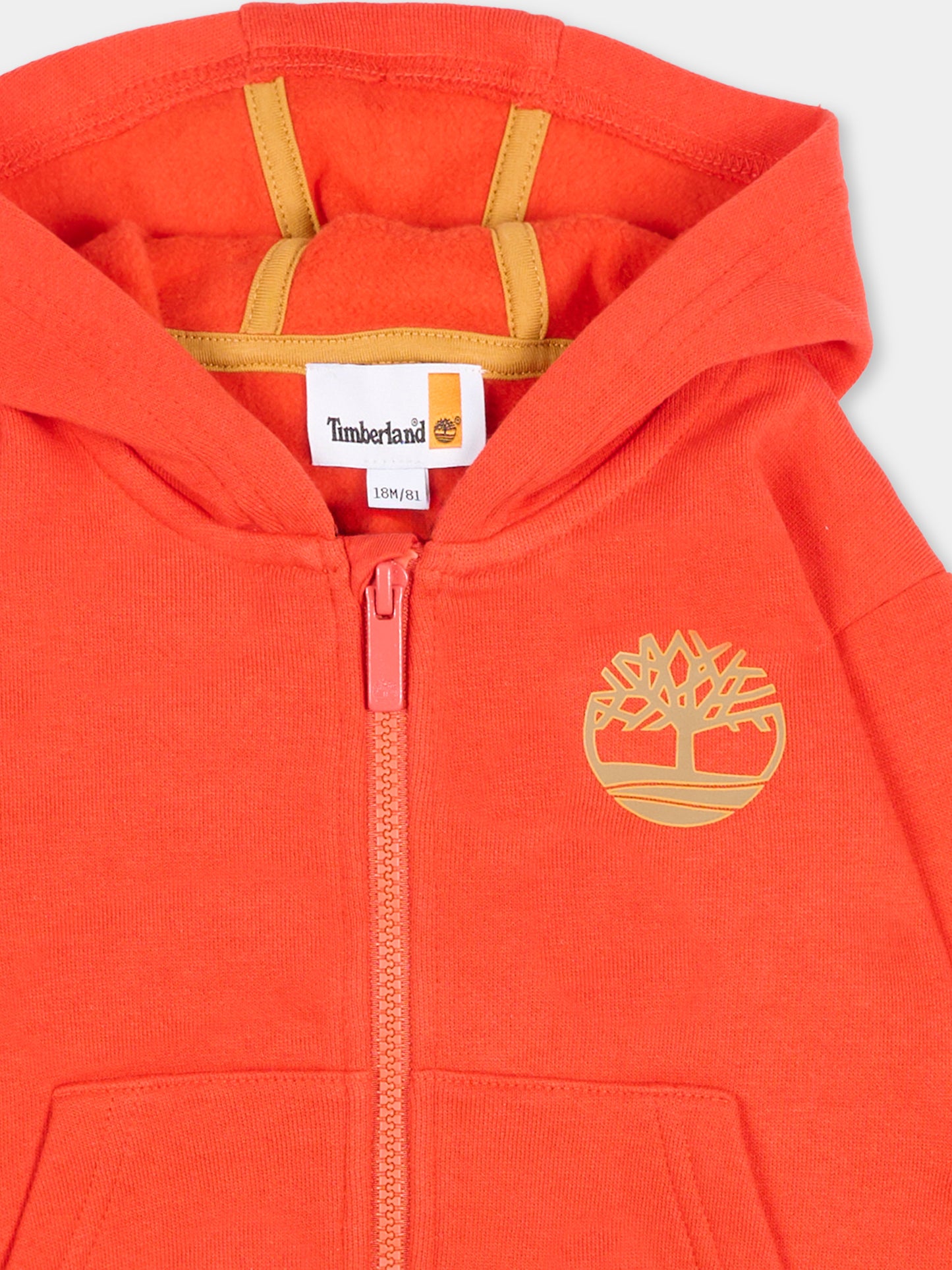 Felpa rossa per neonato con logo,Timberland,T60262 98G