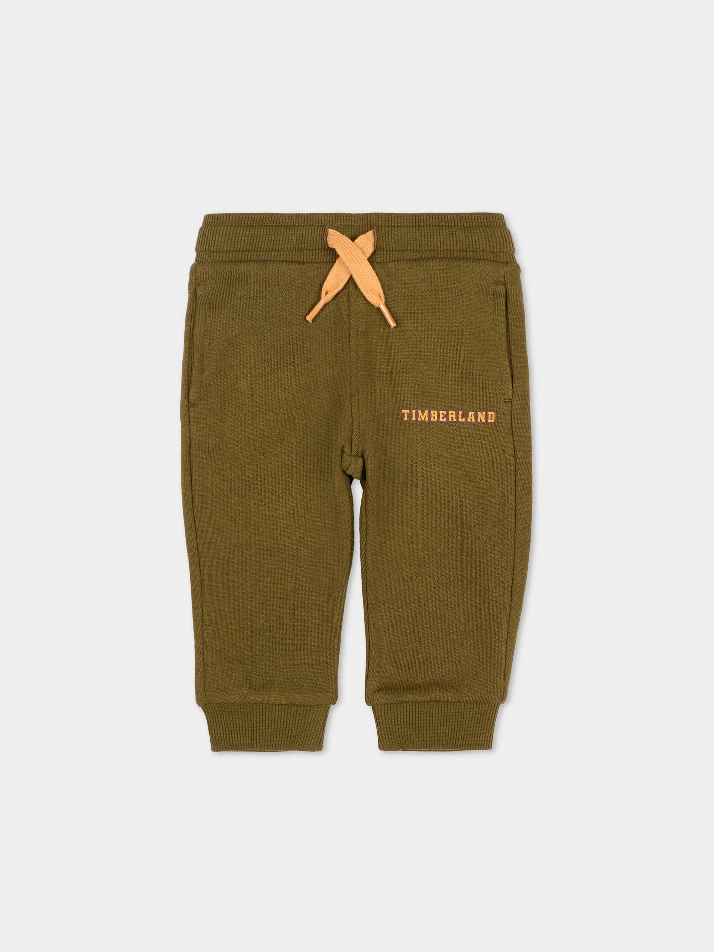 Pantaloni verdi per neonato con logo,Timberland,T60265 64J