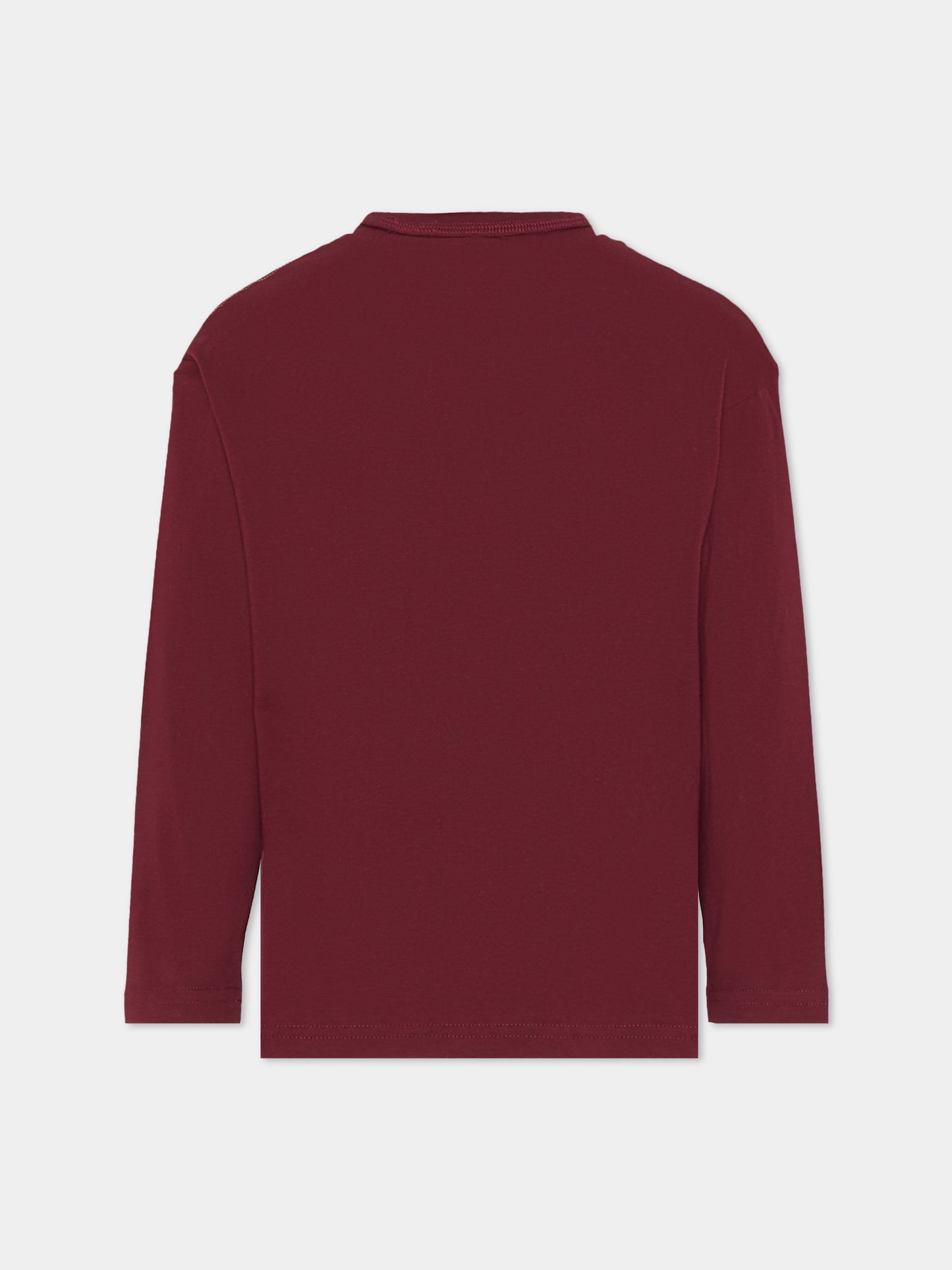 T-shirt bordeaux per bambino con logo,Timberland,T60302 95A