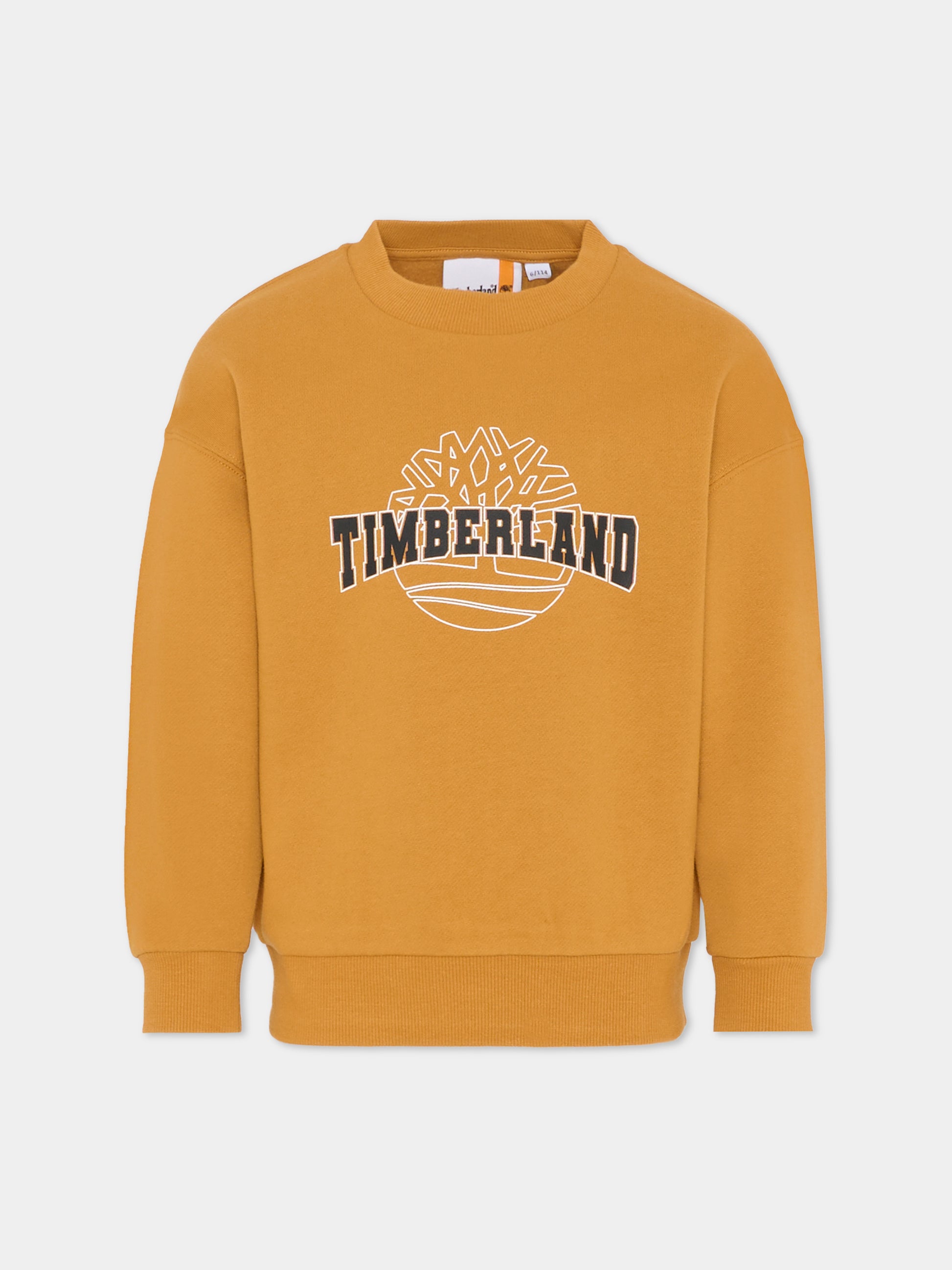 Felpa gialla per bambino con logo,Timberland,T60315 589