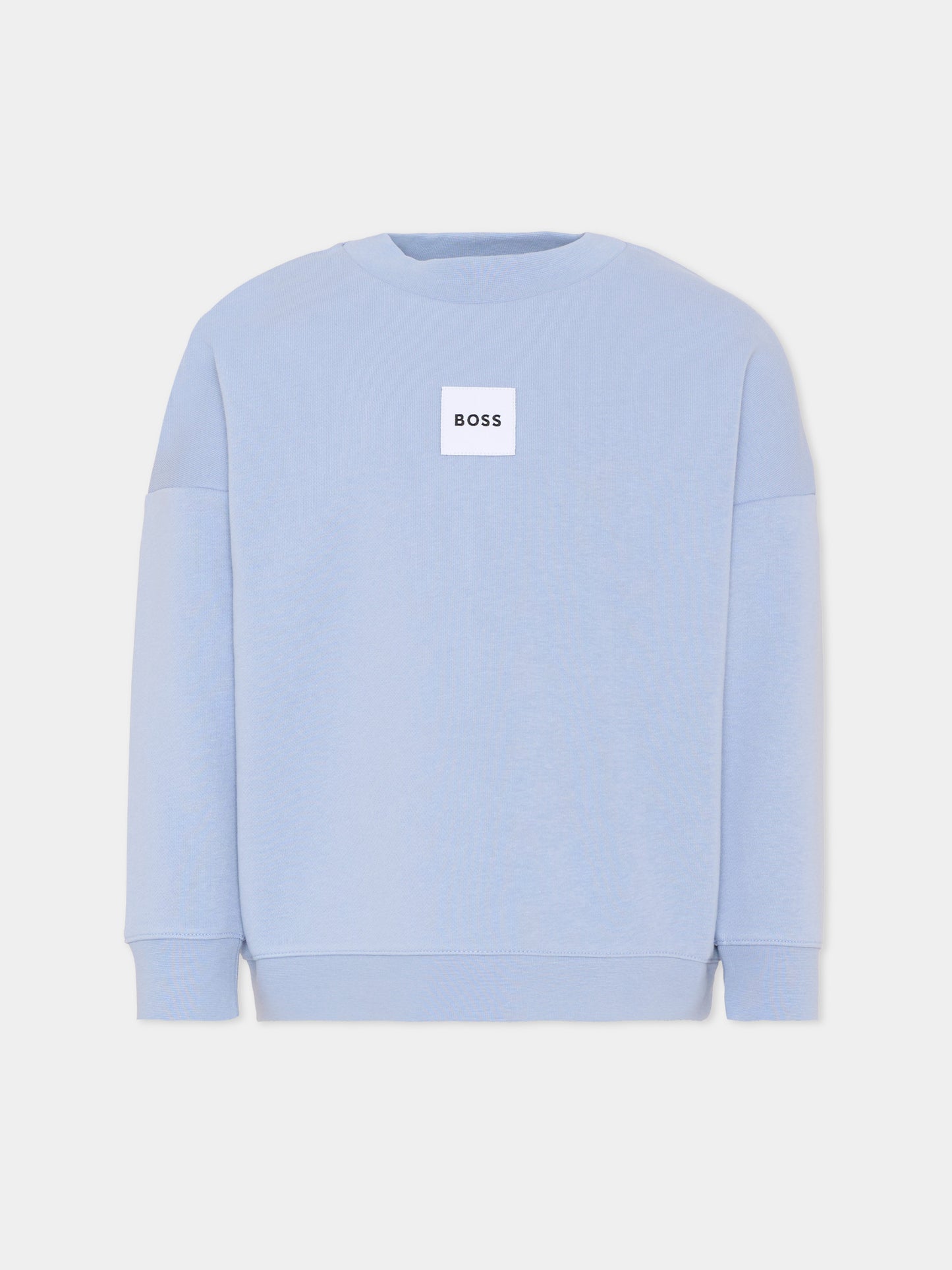 Felpa azzurra per bambino con logo,Boss,J52965 057