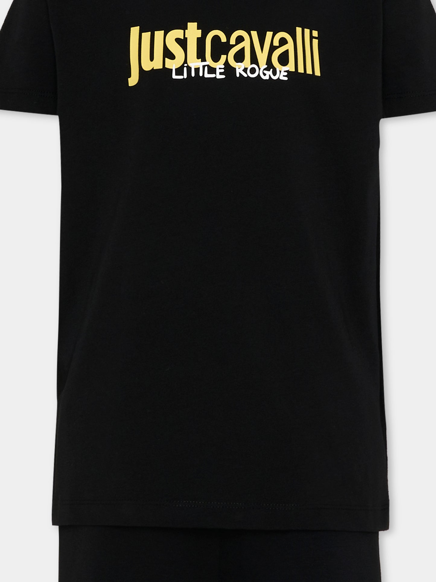 Completo sportivo nero per bambino con logo,Just Cavalli Kids,JBP26023CJ BLACK