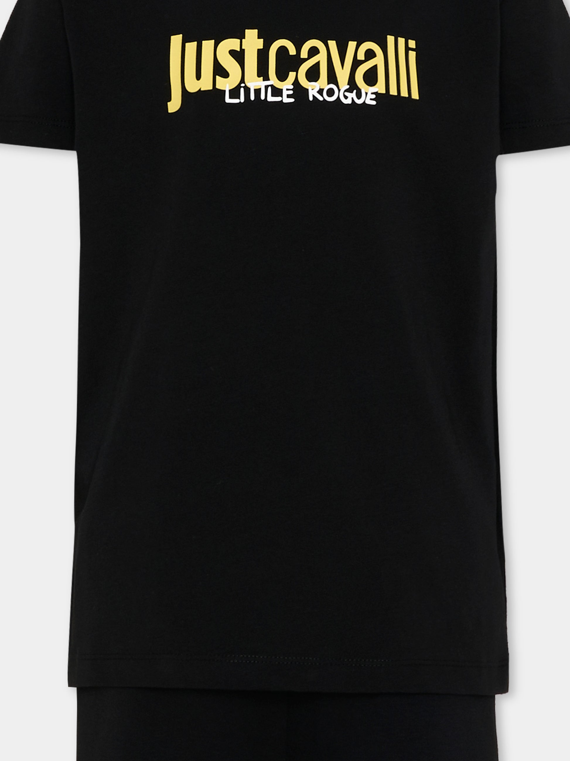 Completo sportivo nero per bambino con logo,Just Cavalli Kids,JBP26023CJ BLACK