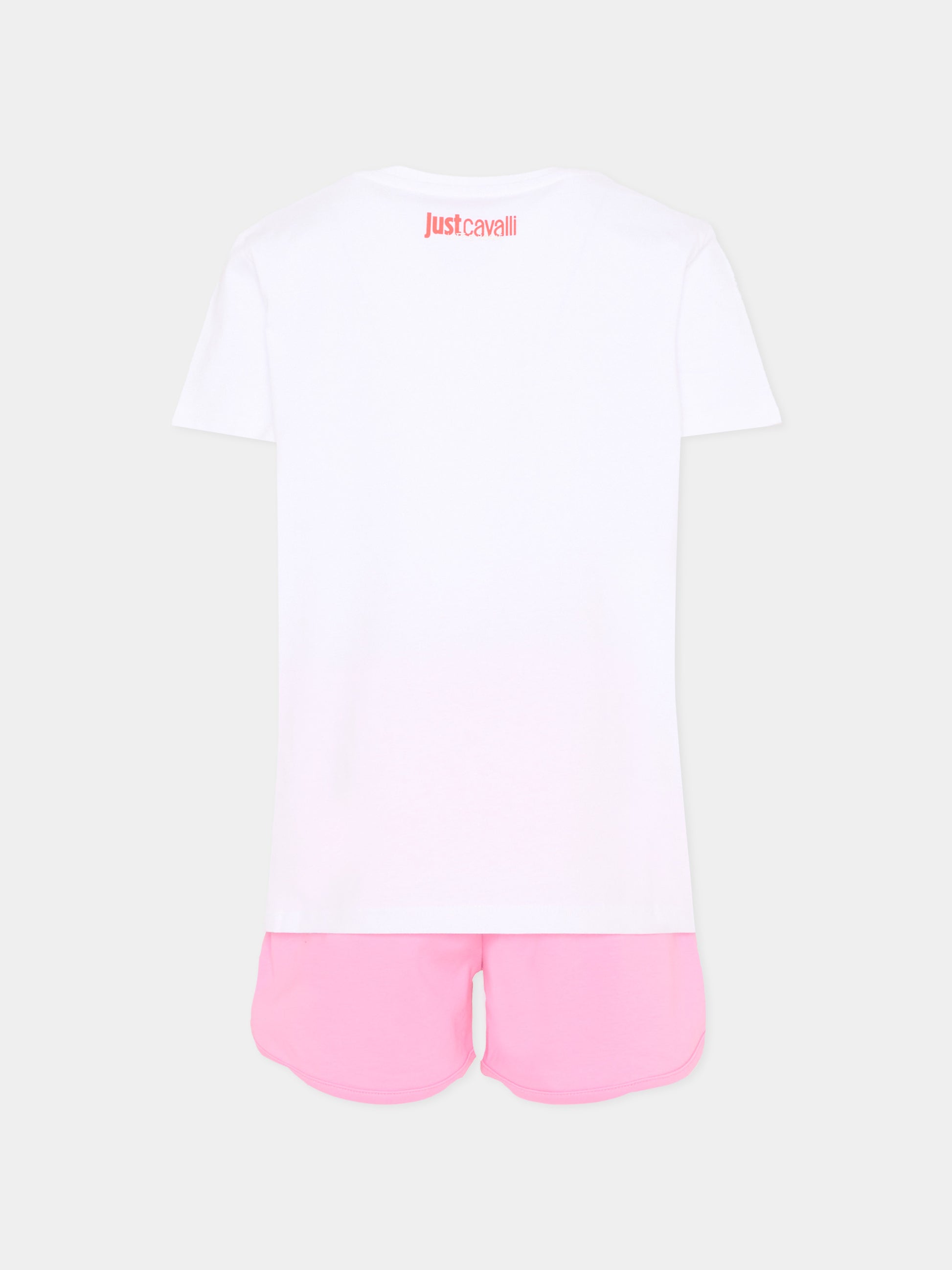 Completo sportivo bianco per bambina con logo,Just Cavalli Kids,JGP26003CJ WHITE