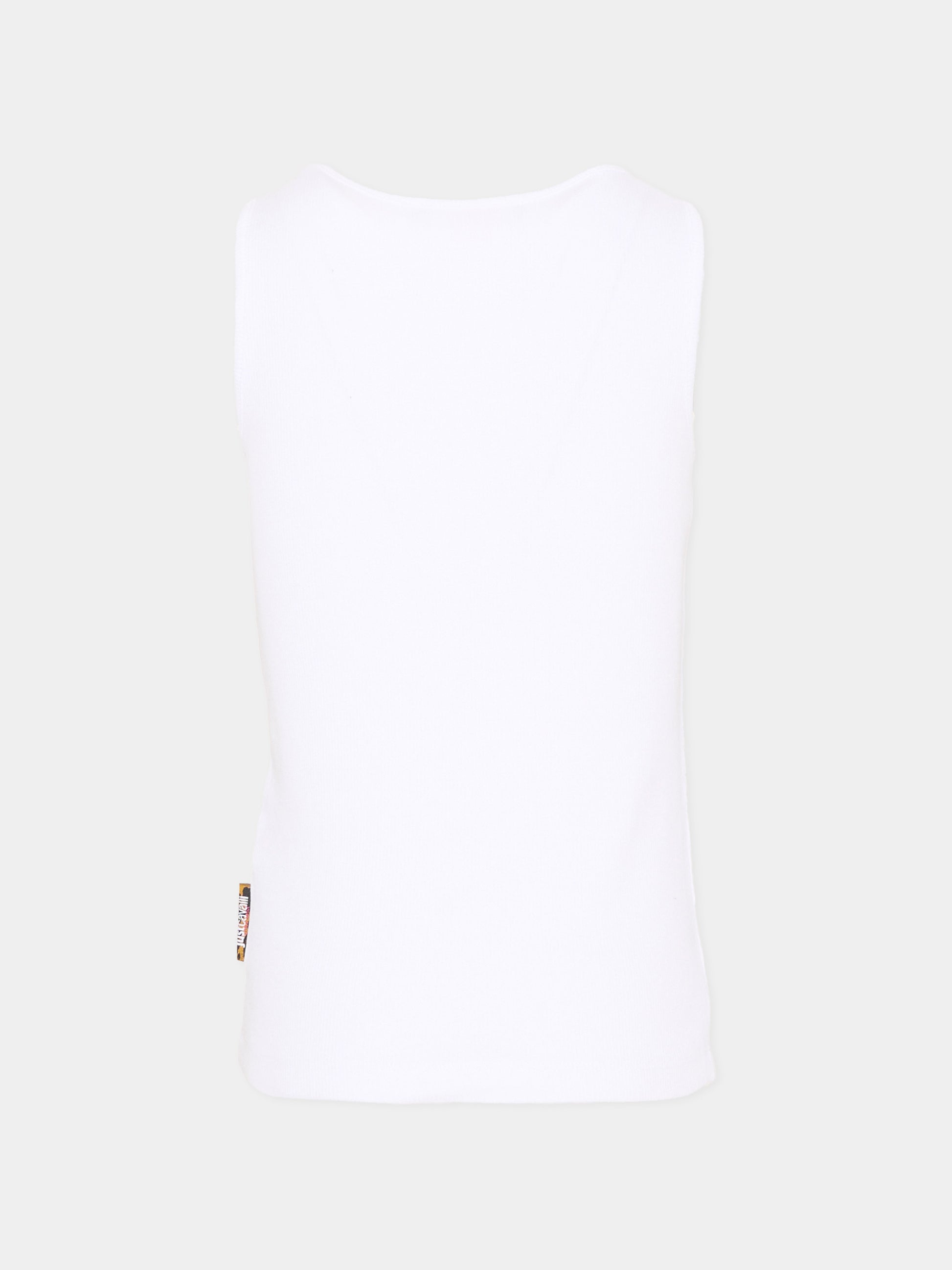 Canotta bianca per bambina con logo,Just Cavalli Kids,JGP26008CN WHITE