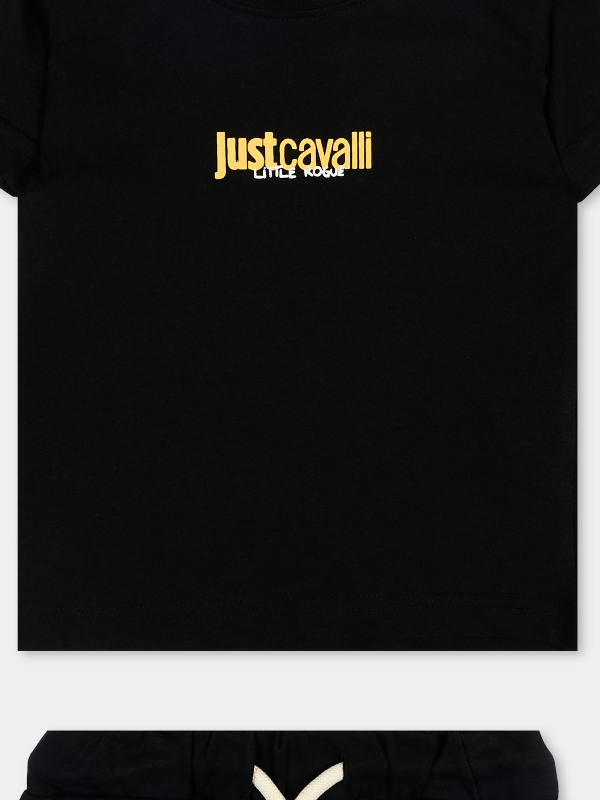 Completo sportivo nero per neonato con logo,Just Cavalli Kids,JIP26044CJ BLACK