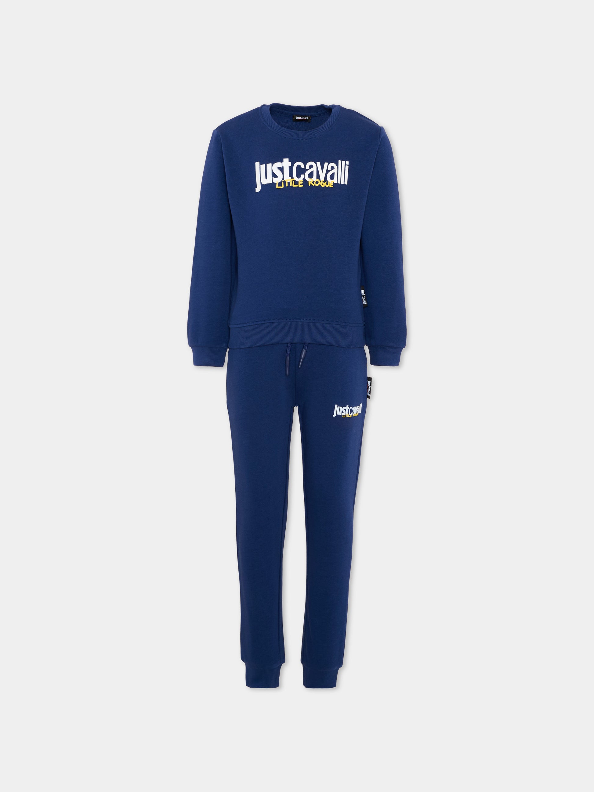 Completo sportivo blu per bambino con logo,Just Cavalli Kids,JIP26048CF BLUE BELLWHETHER