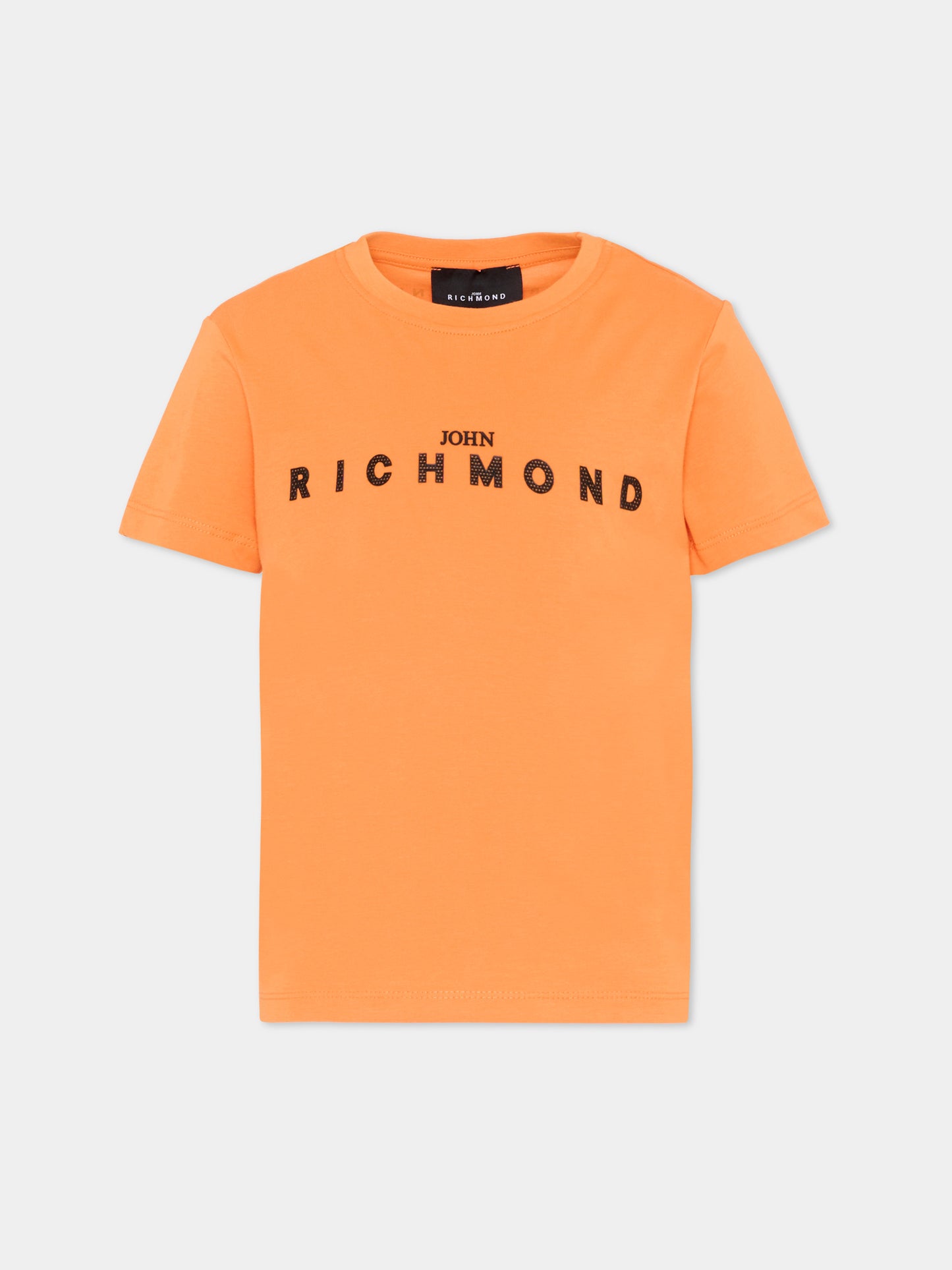 T-Shirt arancione per bambini con logo,Richmond,RBP26008TS ORANGE PEEL