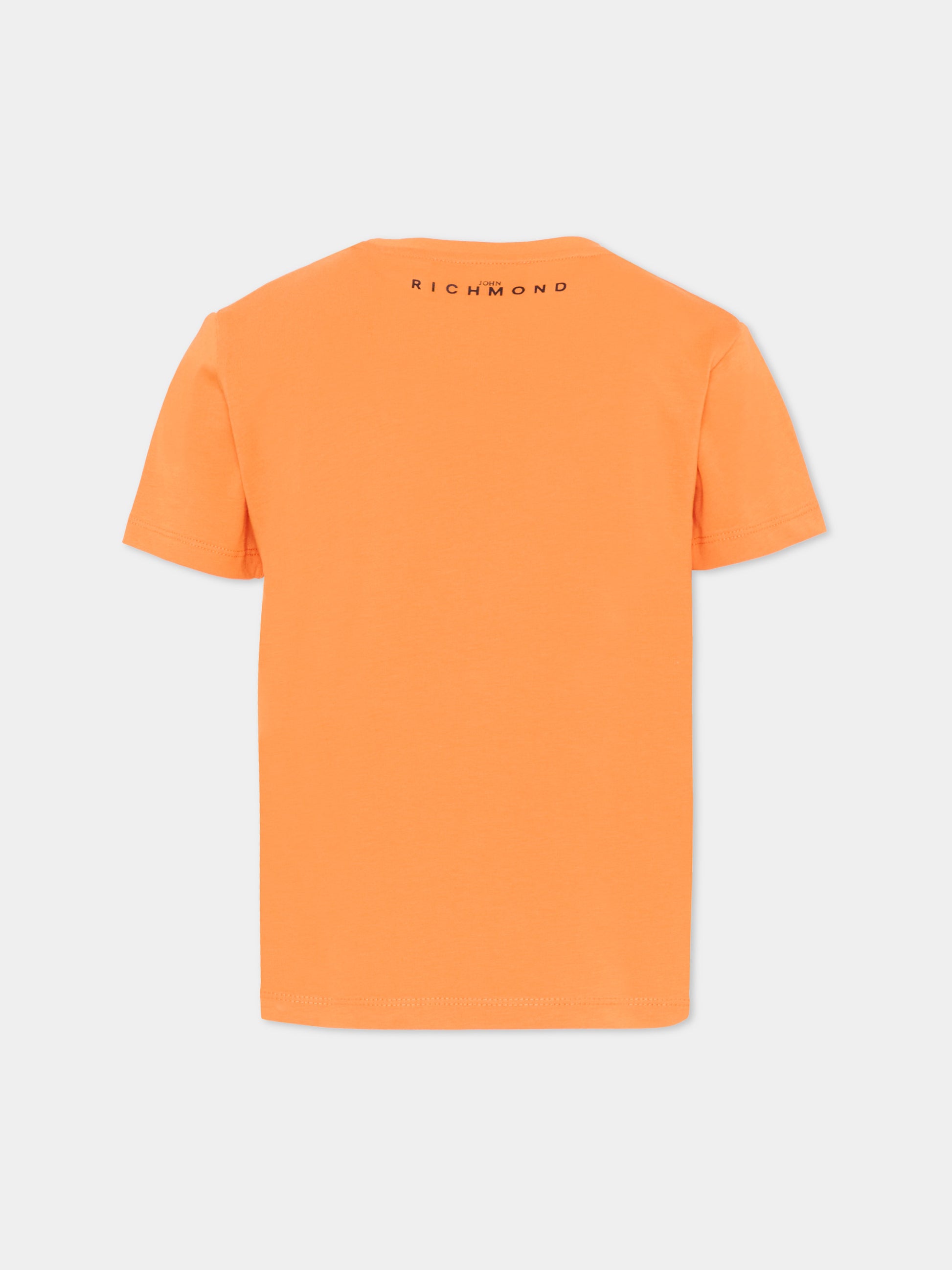 T-Shirt arancione per bambini con logo,Richmond,RBP26008TS ORANGE PEEL