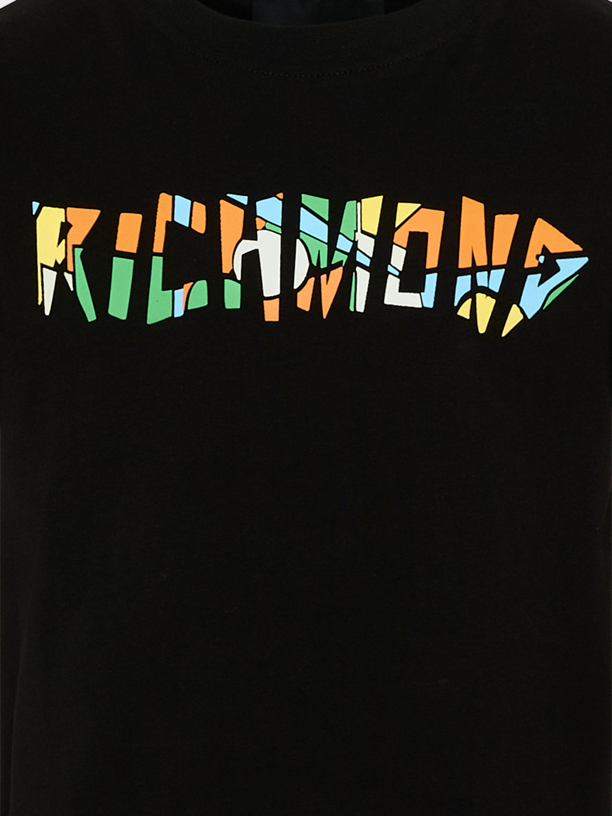 T-Shirt nera per bambini con logo multicolor,Richmond,RBP26044TS BLACK