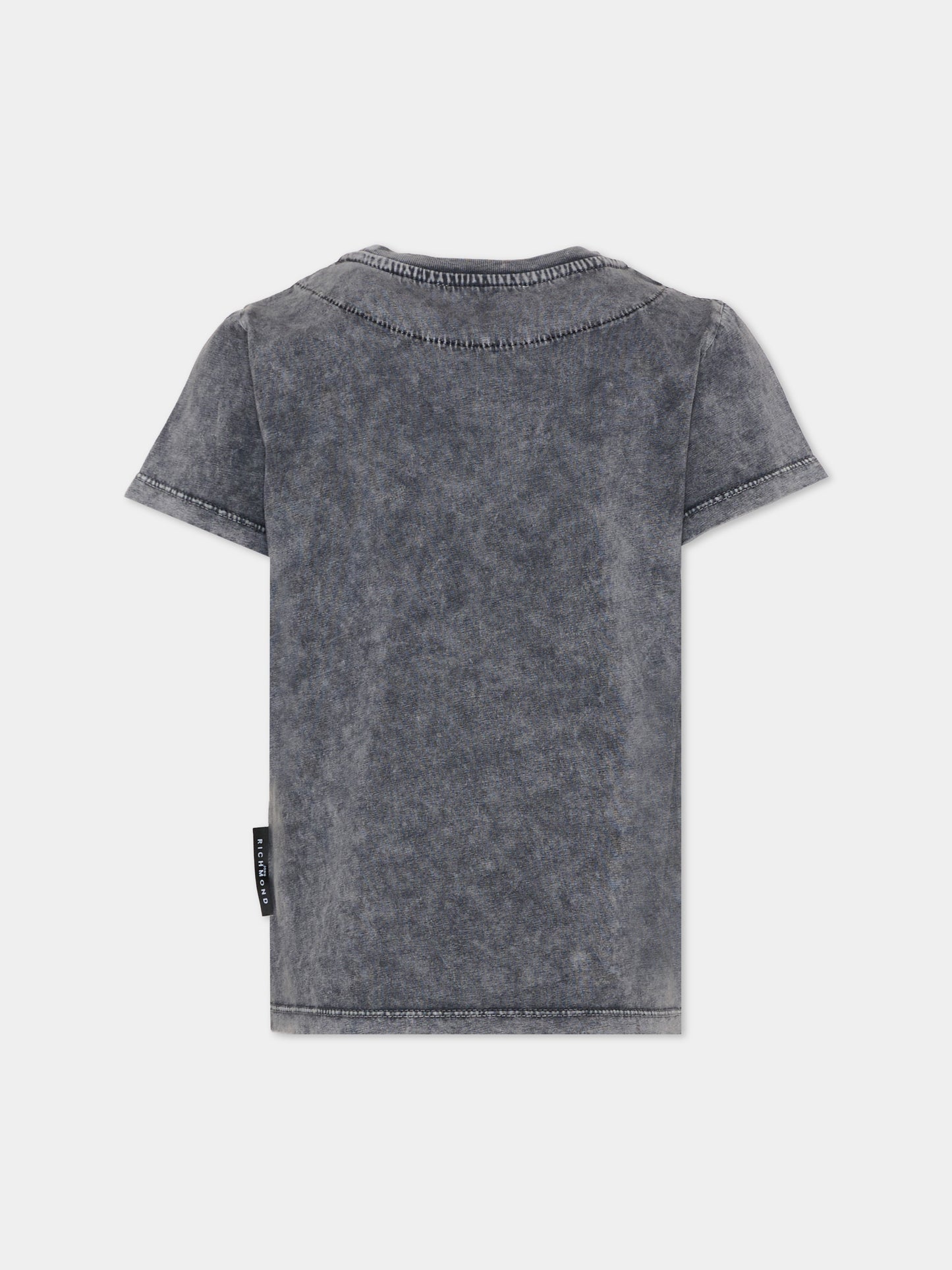 T-Shirt nera per bambino logo,Richmond,RBP26175TS BLACK