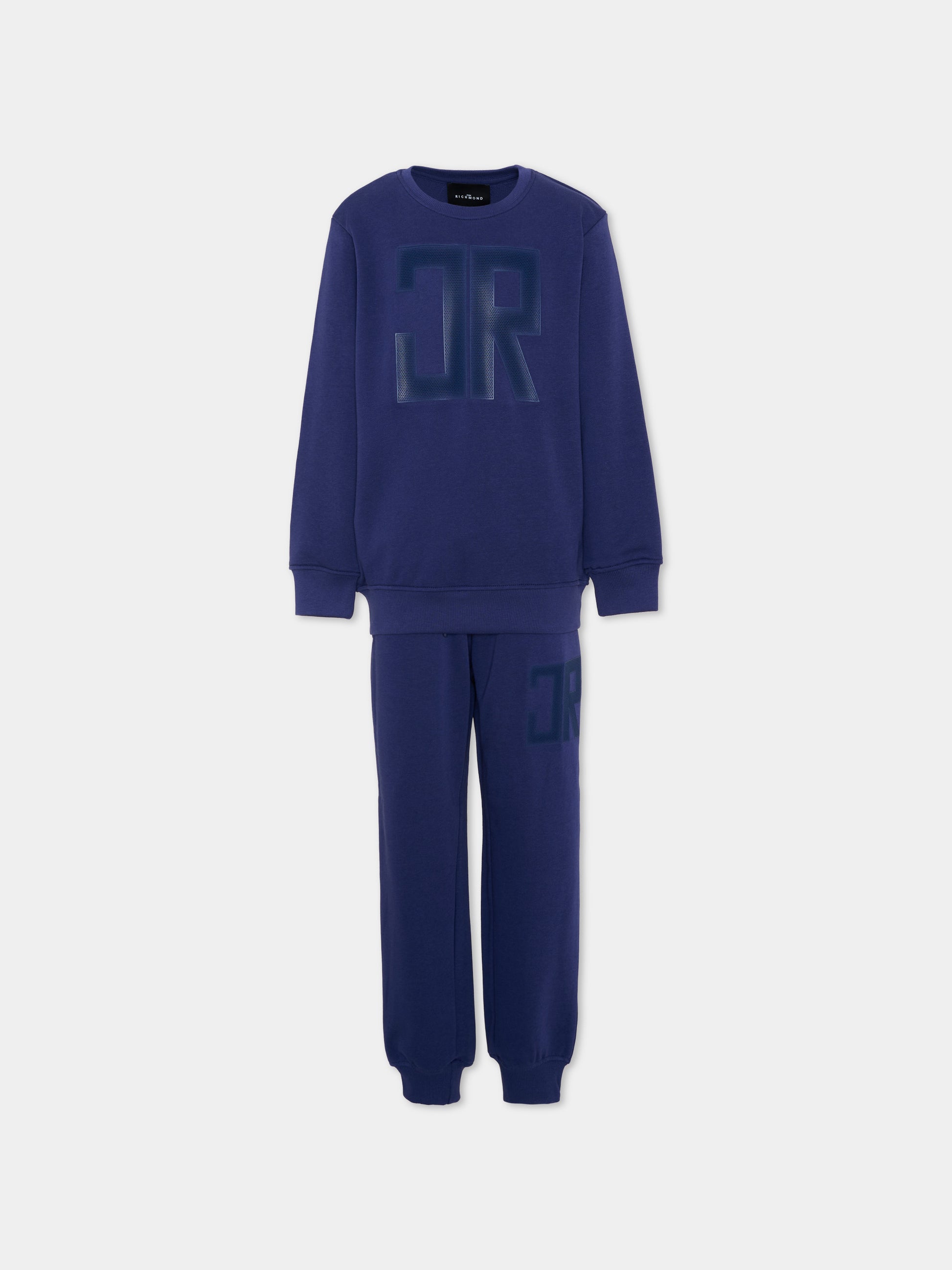 Completo sportivo blu per bambino con monogram,Richmond,RBP26011CF BLUE BEACON