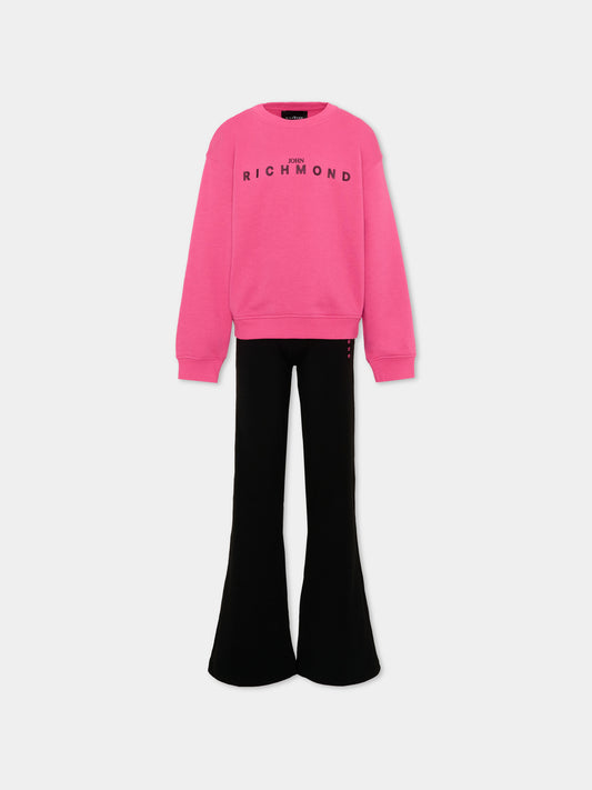Completo sportivo fucsia per bambina con logo,Richmond,RGP26014CF FUCHSIA PURPLE