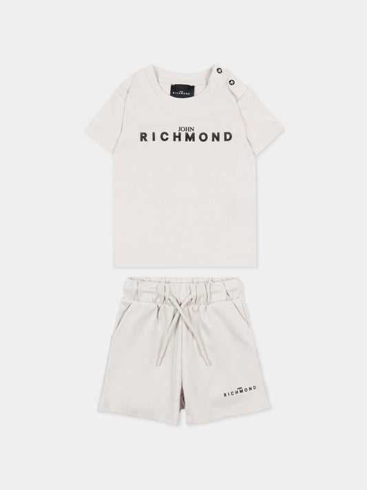 Completo sportivo grigio per neonato con logo,Richmond,RIP26006CJ BLUE VAPOR