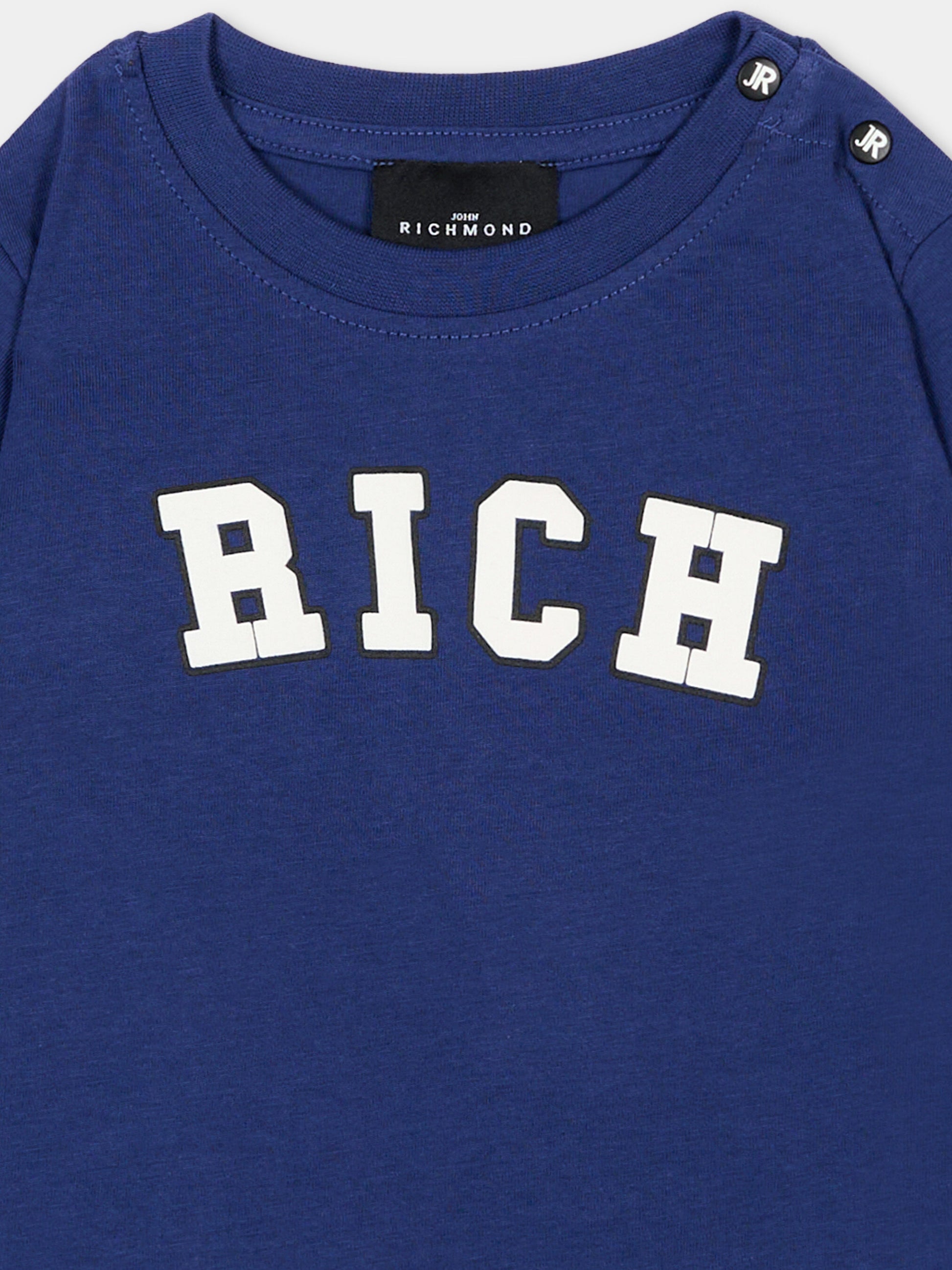 T-Shirt blu per neonato con logo,Richmond,RIP26017TS BLUE BEACON