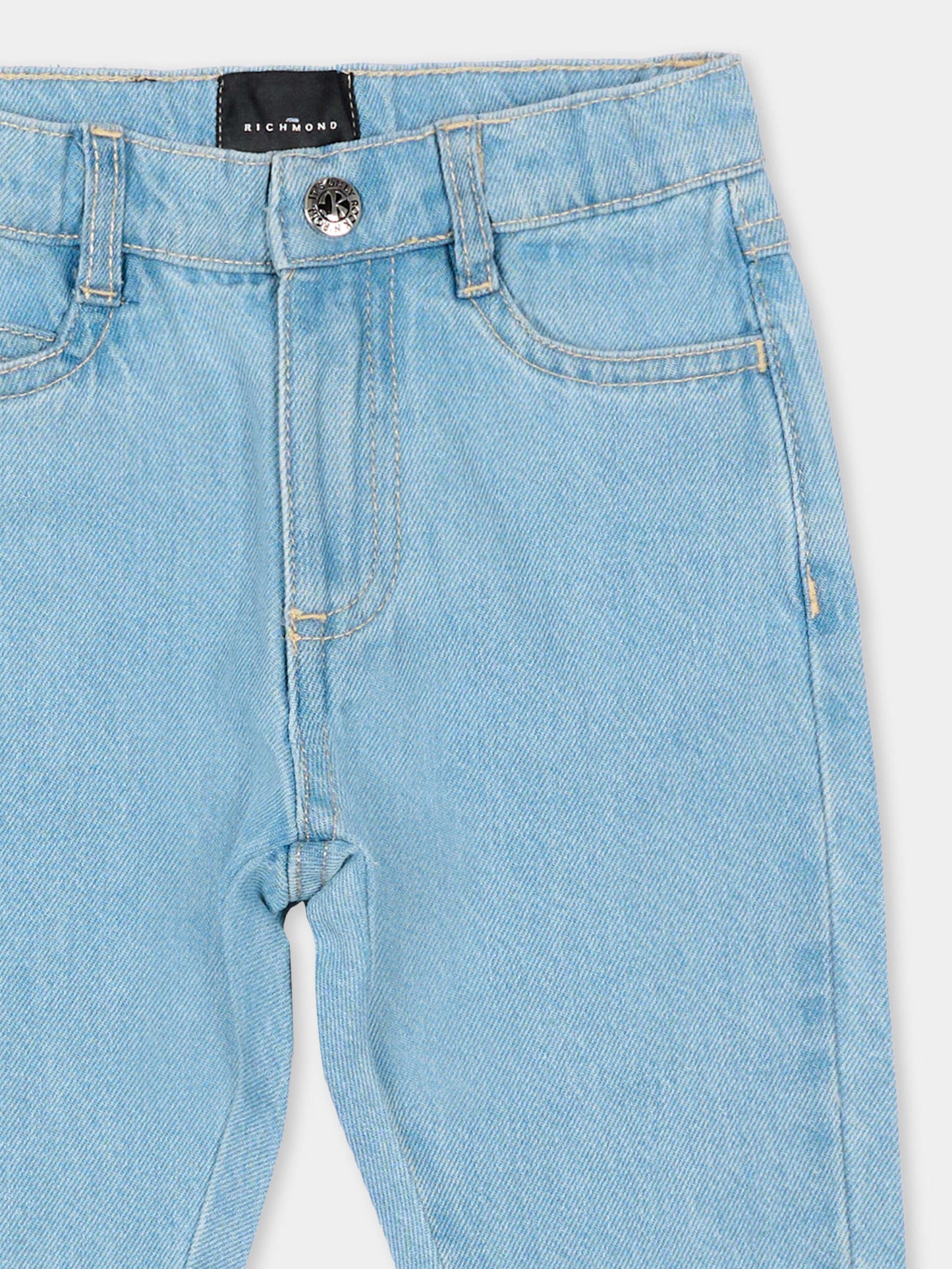 Jeans denim per neonati con logo,Richmond,RIP26024JE DENIM BLUE LIGHT